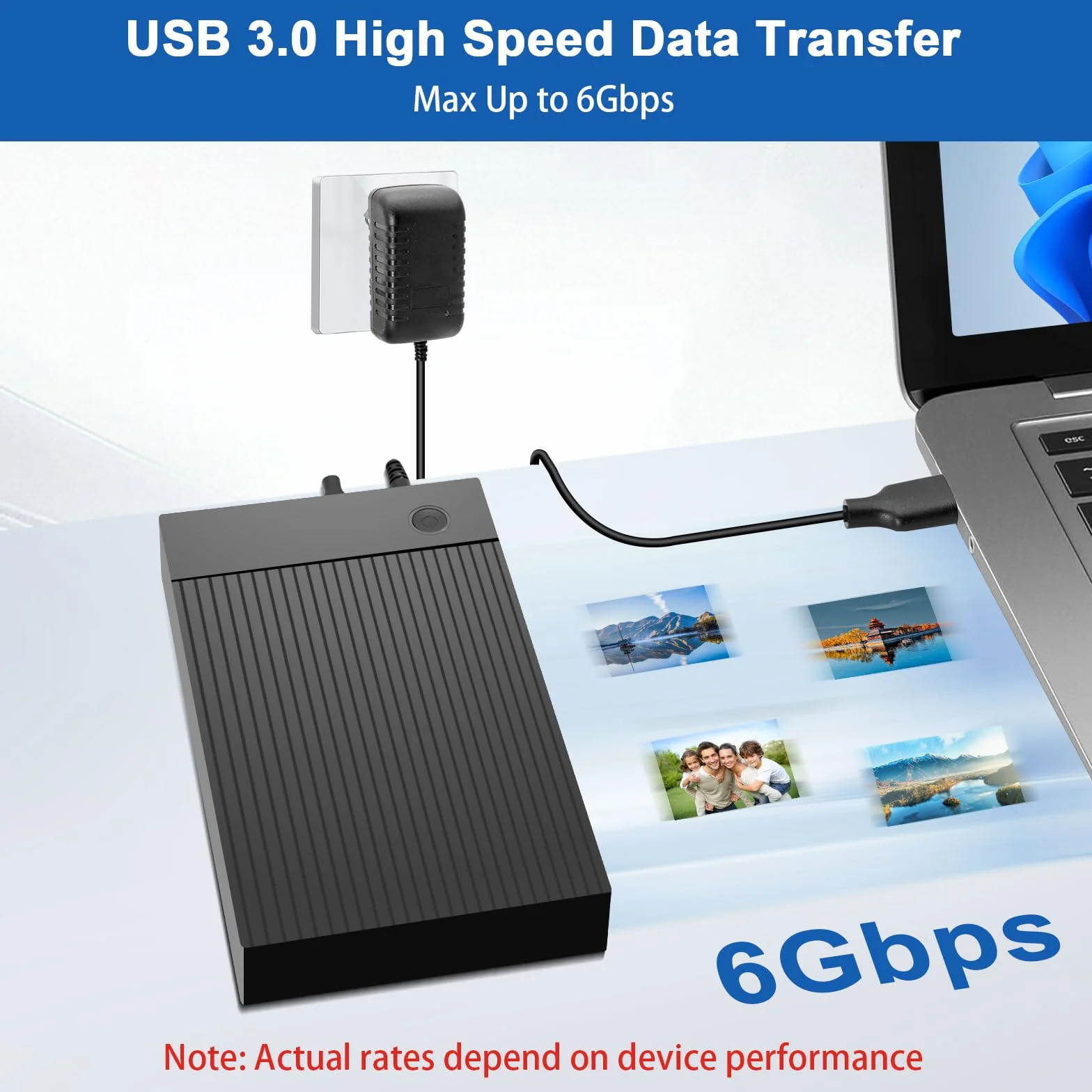 Docking Station USB 3.0 SATA HDD/SSD 2,5/3,5 Pollici 12 V 2 A UASP