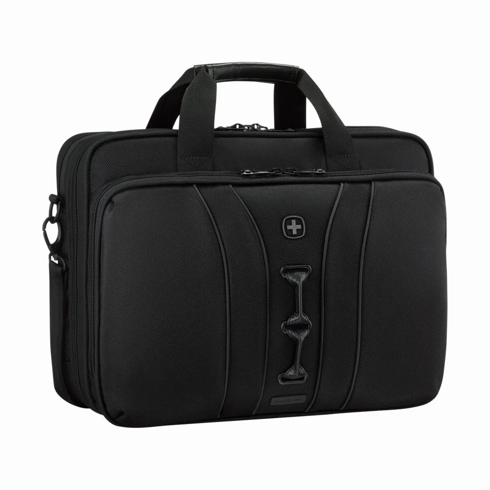 WENGER Legacy Black Series Borsa PC a Tracolla, Notebook 16”, Tasca per Tablet, Cartella, 15 l, Ufficio Lavoro Università, Nero, 653630