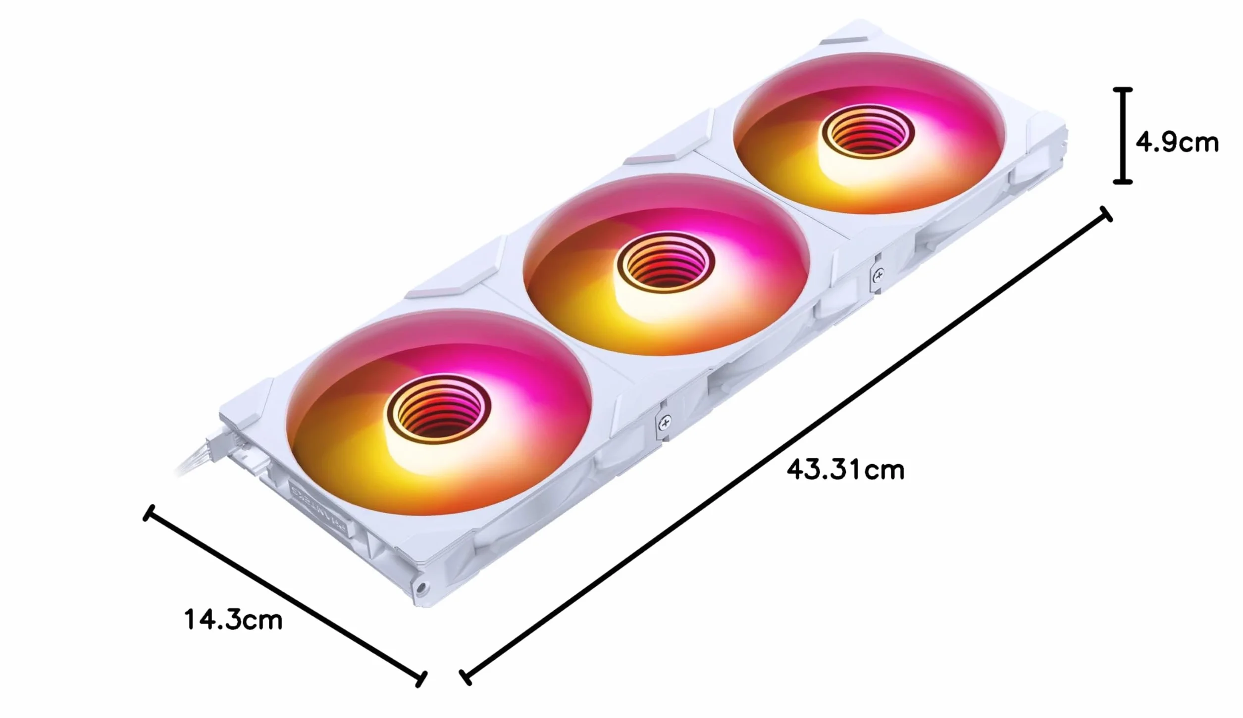 Phanteks M25-140 Gen2, 3er Pack, ventola di raffreddamento ad alte prestazioni ARGB da 140 mm, telaio ventola unificato a Daisy-Chain, hub Infinity Mirror, connessione a cavo singolo, Bianco