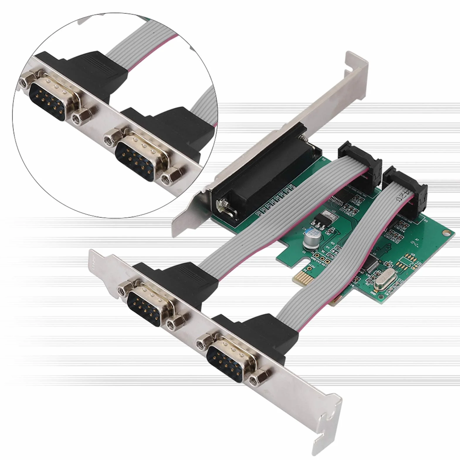 PCI E A 2 1 Scheda Porta Parallela per DOS LPT XP 2000 Scheda Seriale Porta LPT PCIE, Server della Riser per Desktop PCI Express, Schede Parallele