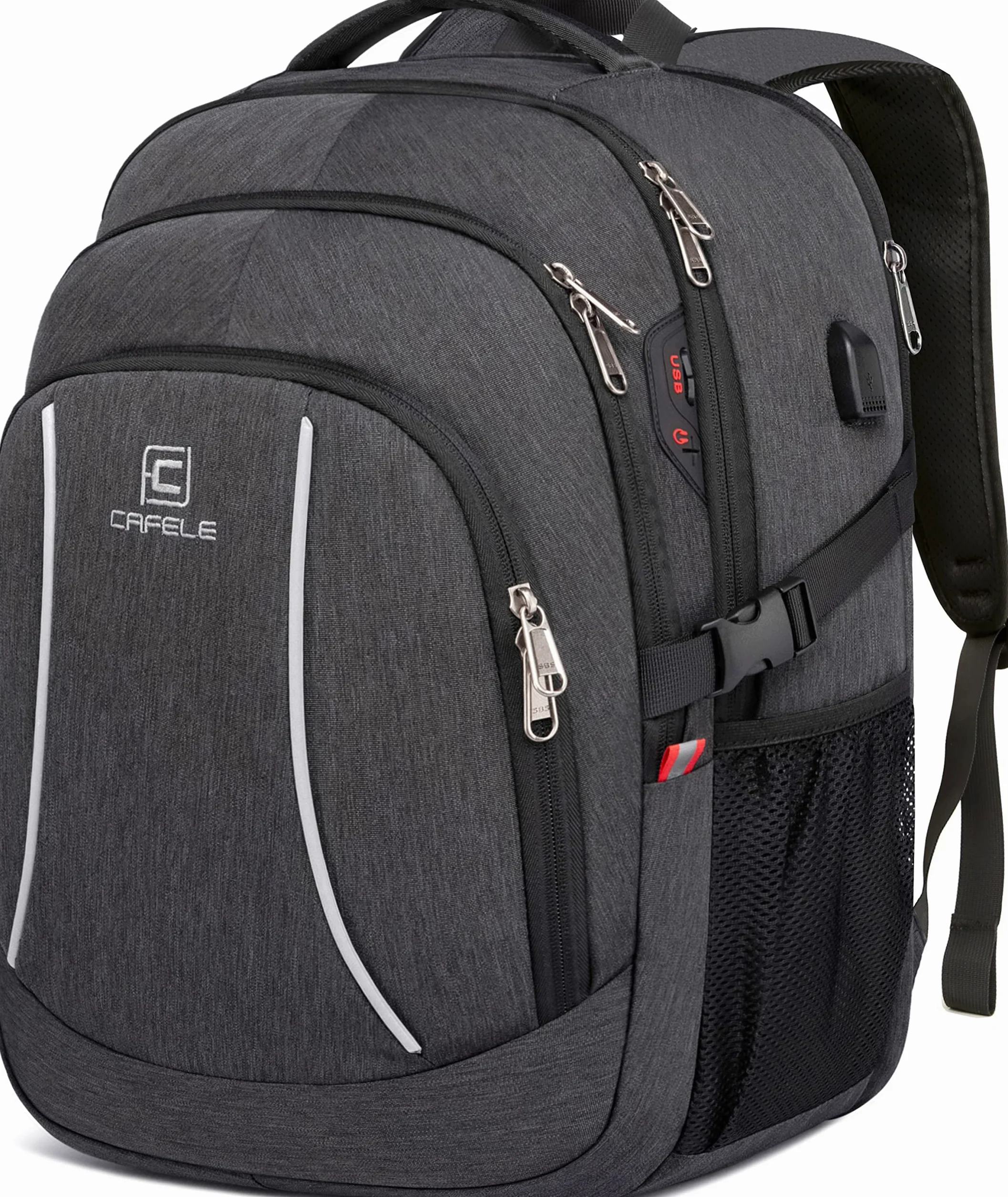 Cafele Zaino antifurto RFID Zaino Scuola per Laptop Zaino per Adolescenti Bookbag Zaino Medio per Computer con Porta di Ricarica USB, Zaini idrorepellenti per Uomo Donna Viaggio di Lavoro