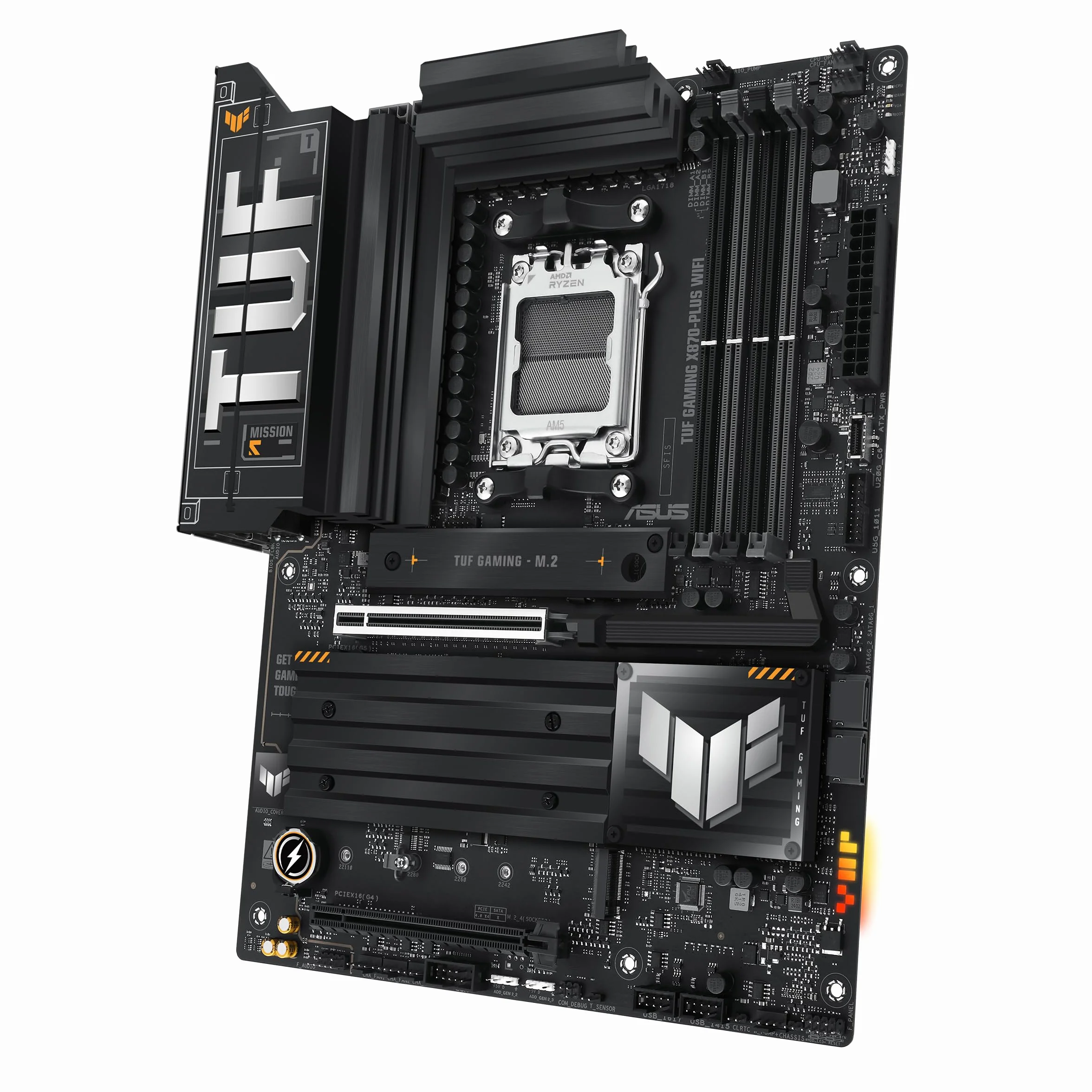 ASUS TUF Gaming X870-PLUS Scheda madre WiFi AMD AM5 X870 ATX, 16+2+1, 80A SPS Power Stages, DDR5, PCIe 5.0 Ready, quattro slot M.2, Wi-Fi 7, LAN 2,5 GB, HDMI, USB4® 40 Gbps, SATA 6 Gbps, USB