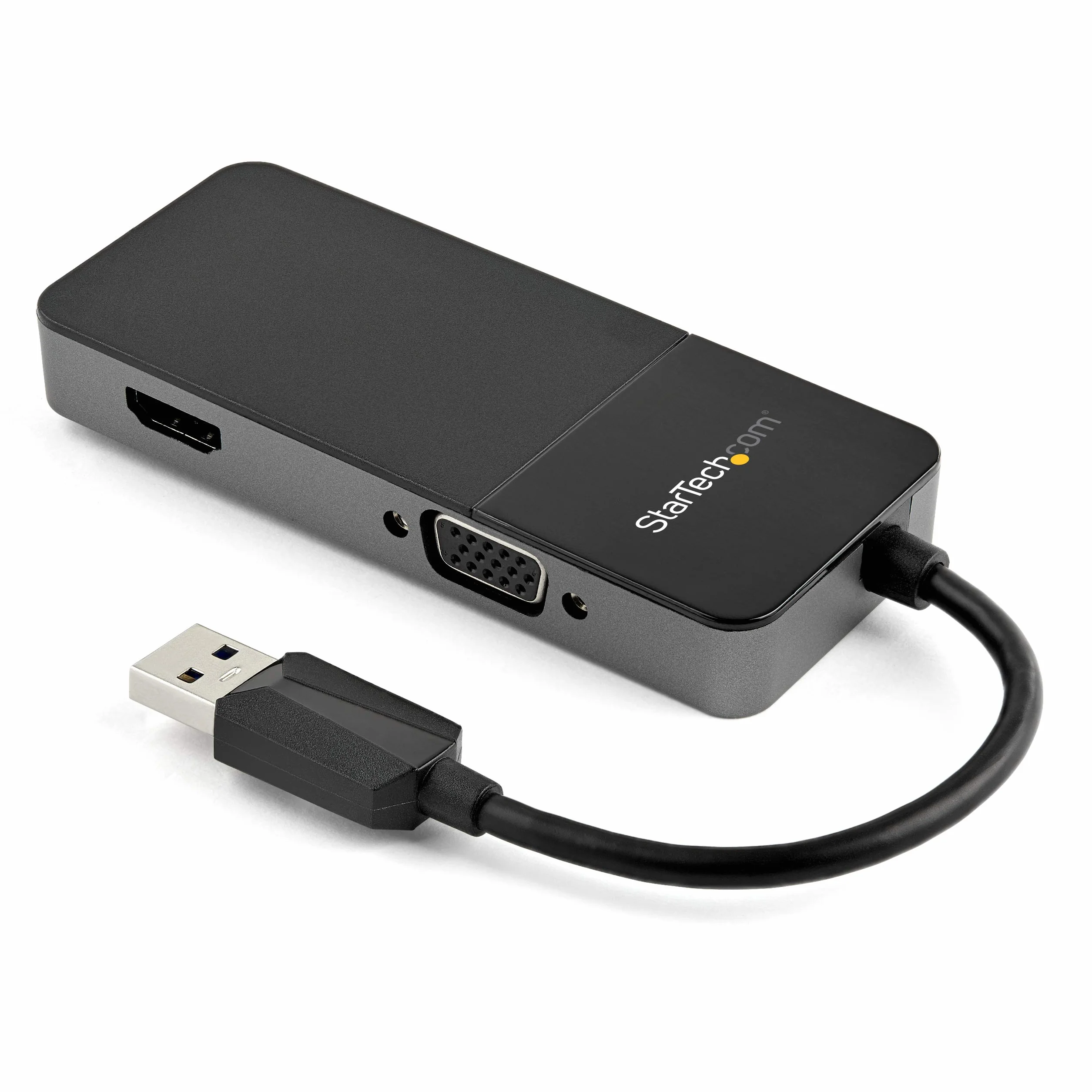 StarTech.com Adattatore da USB 3.0 a HDMI e VGA, convertitore adattatore multiporta USB tipo A per doppio monitor 4K/1080p, scheda grafica video esterna per più schermi, adattatore USB multi display