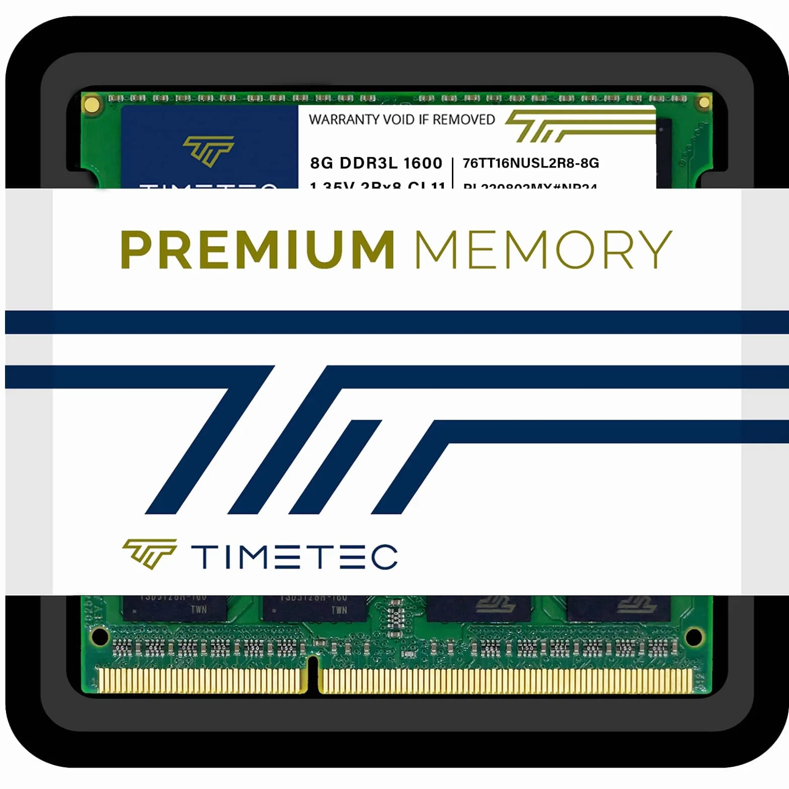 Timetec 16GB KIT(2x8GB) DDR3L / DDR3 1600 MHz (DDR3L-1600) PC3L-12800 / PC3-12800 Non-ECC Unbuffered 1,35 V / 1,5 V CL11 2Rx8 Dual Rank 204 Pin SODIMM Laptop Notebook PC Computer Memoria RAM