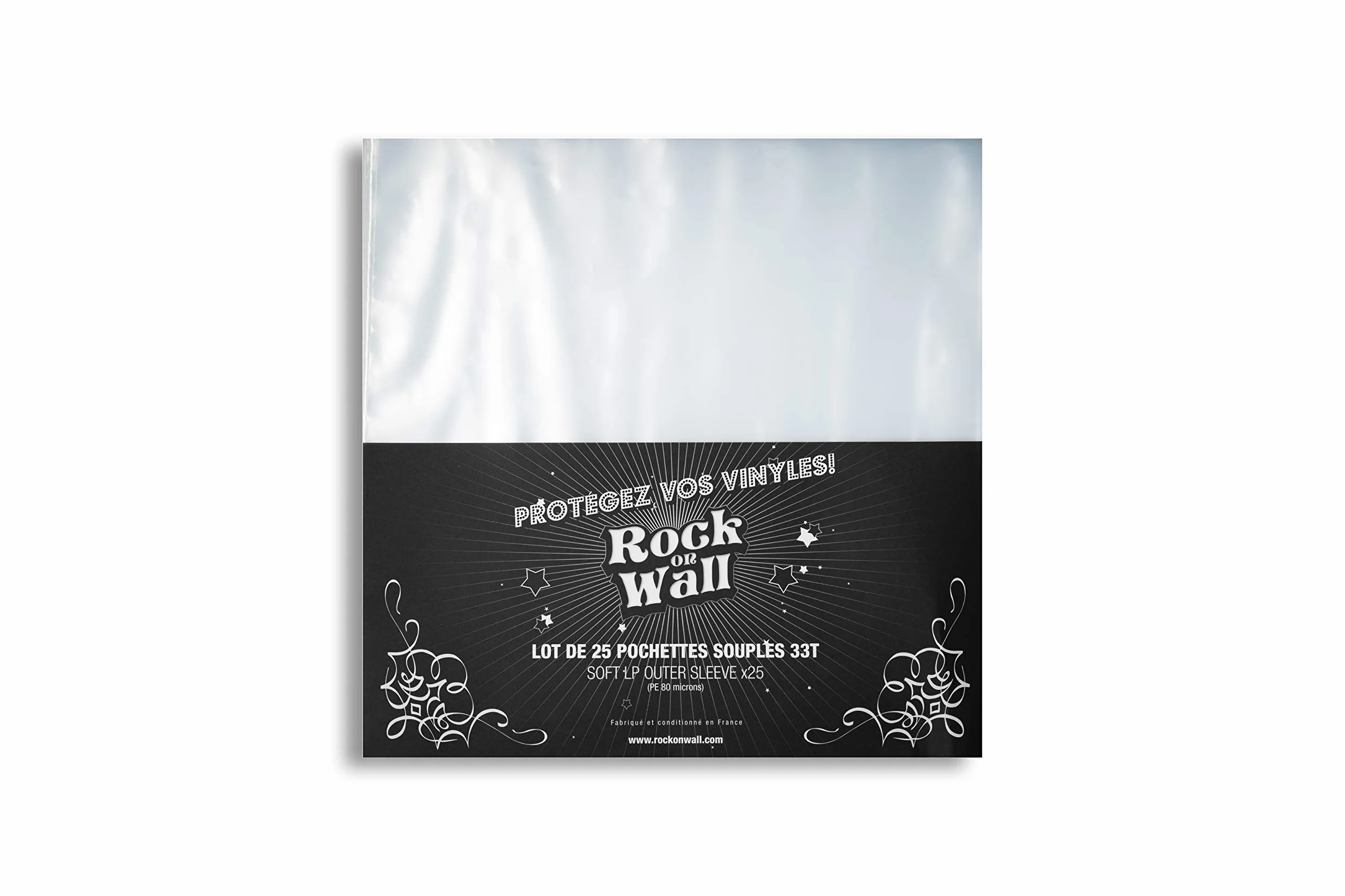 ROCK ON WALL Buste Trasparenti di Protezione per Vinile (25 Pz.),