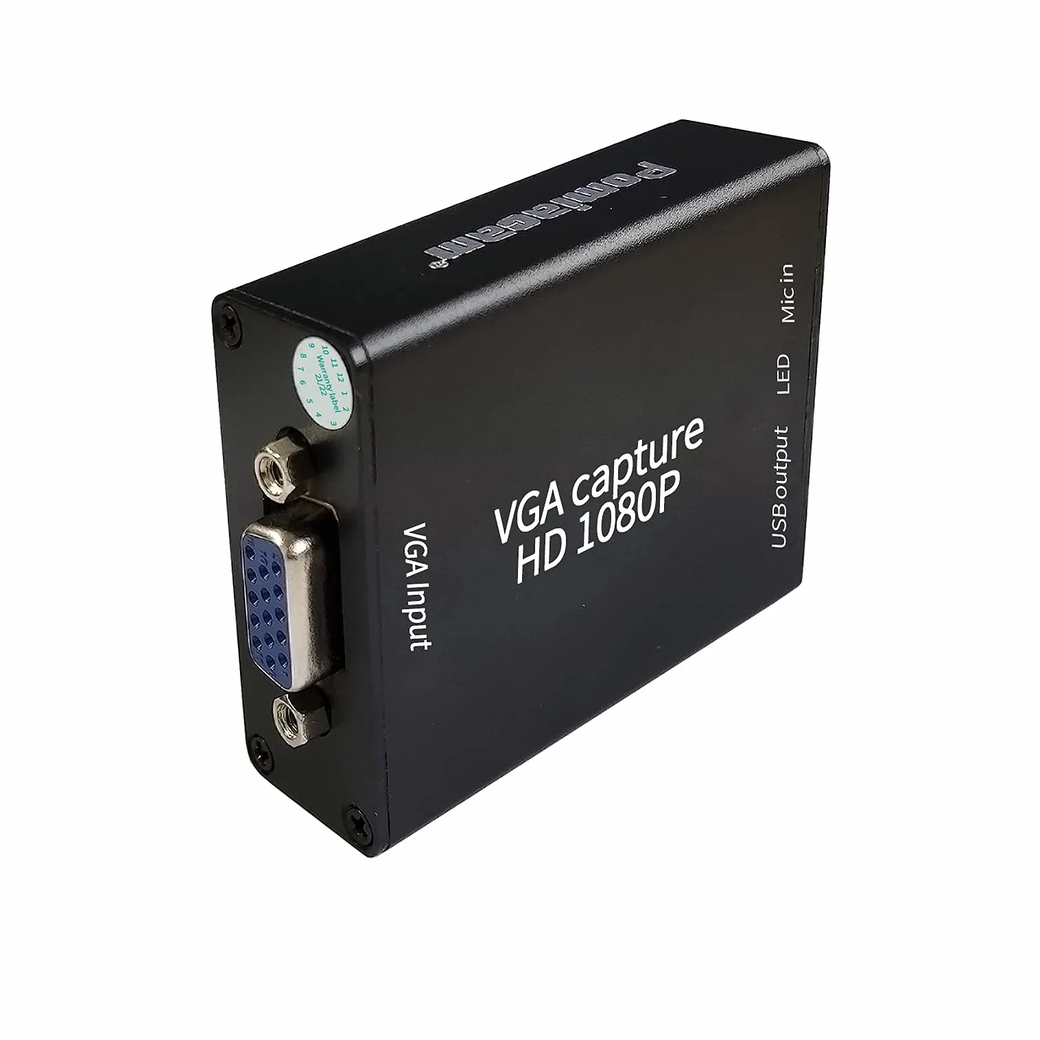 Convertitore video VGA a USB 2.0, dispositivo di acquisizione audio e video, plug-and-play, strumento di acquisizione video HD 1080p senza unità USB per Windows, Linux e Android