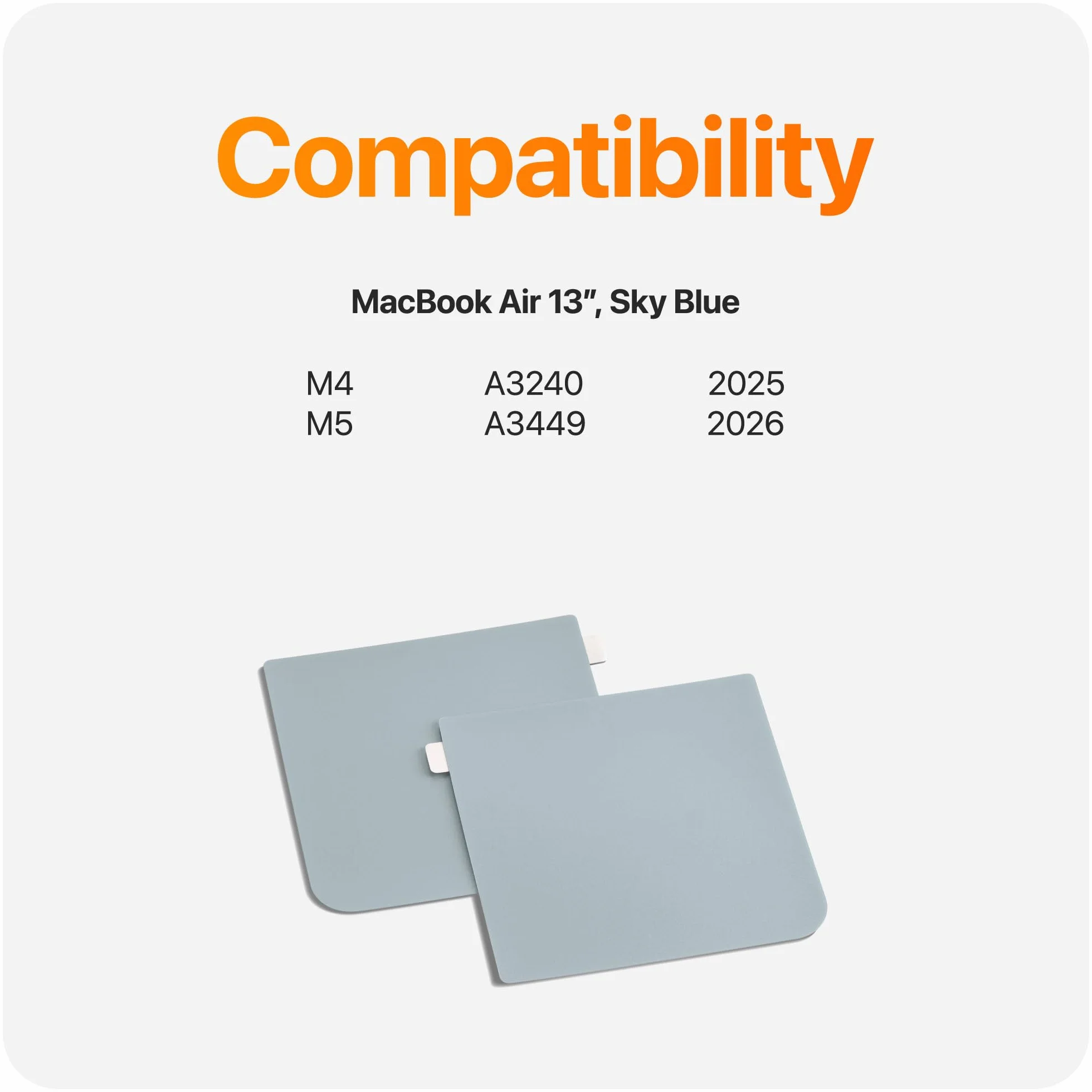 GhostShield Premium Palm Rest Protector Skin Cover Set Protezione da Graffi e Usura, Compatibile con MacBook Air 13" 2026 2025 2024 2022 con M5 M4 M3 M2, A3449 A3240 A3113 A2681, Blu cielo