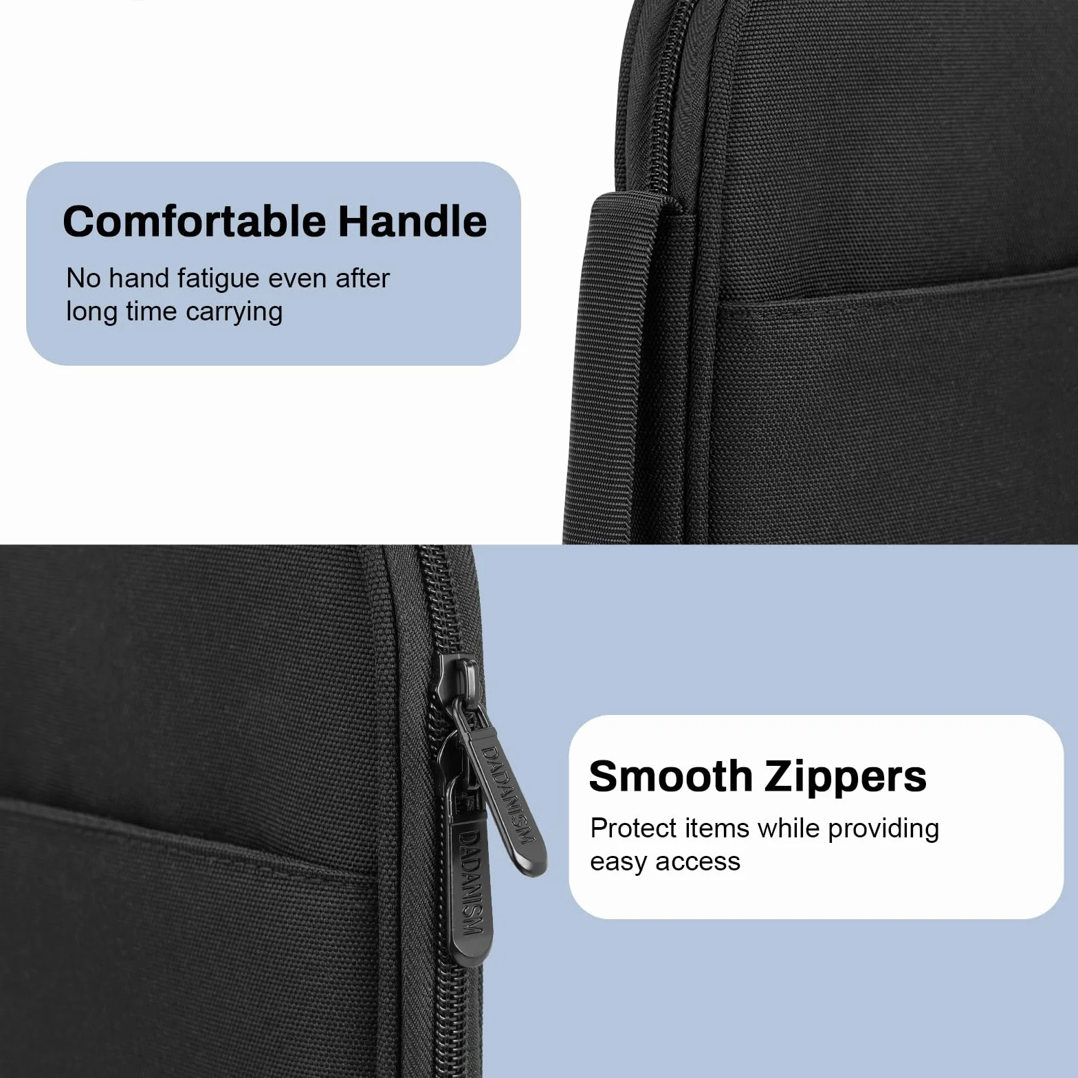 Dadanism 9-11 Pollici Tablet Custodia da Viaggio per iPad (A16) 11", iPad Air 11" M4/M3, iPad Pro 11" M5/M4, iPad 10a Gen/Air 5 10,9", iPad 9/8/7a Gen 10,2", Galaxy Tab A11+ 11", Tab M11 11", Nero