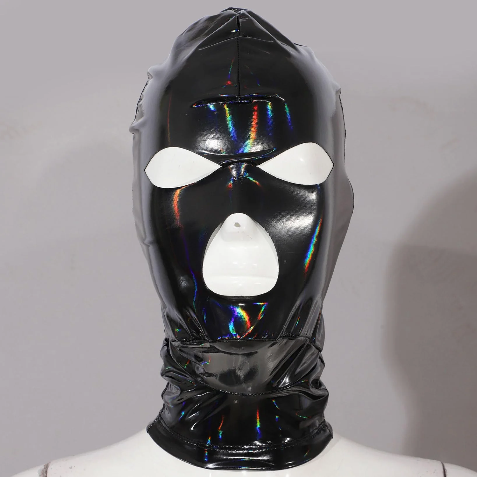 Latex Maschera Copricapo Cosplay Cappuccio Nero
