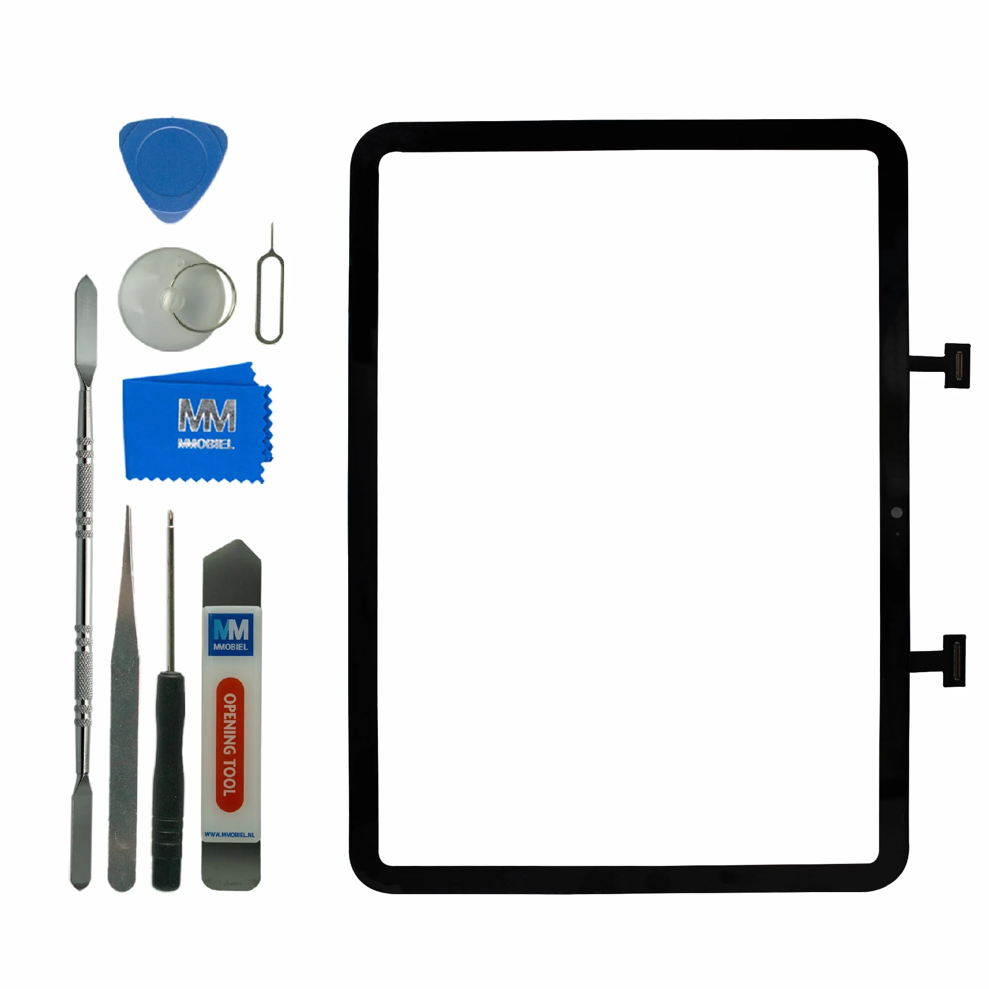 MMOBIEL Vetro touchscreen digitalizzatore compatibile con iPad 10 gen 2022 Parte di ricambio del display - Incl. supporto preinstallato, adesivo biadesivo e strumento di riparazione - Nero