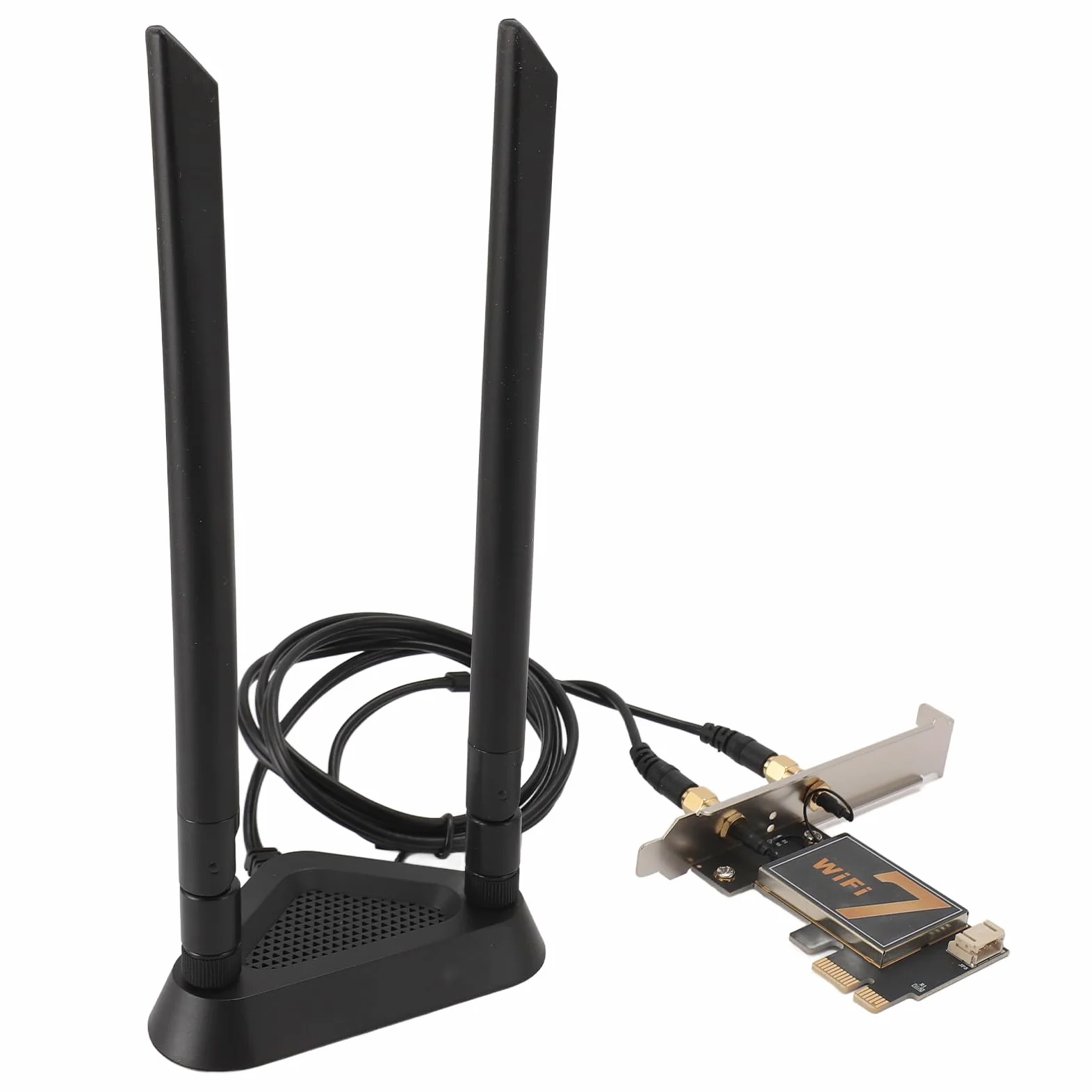 BE200NGW Scheda WiFi PCI Ex1 con Antenna 8DB, WiFi7 8774Mbps 5.4, Crittografia WPA4 per OS (Con base antenna estesa staccabile)