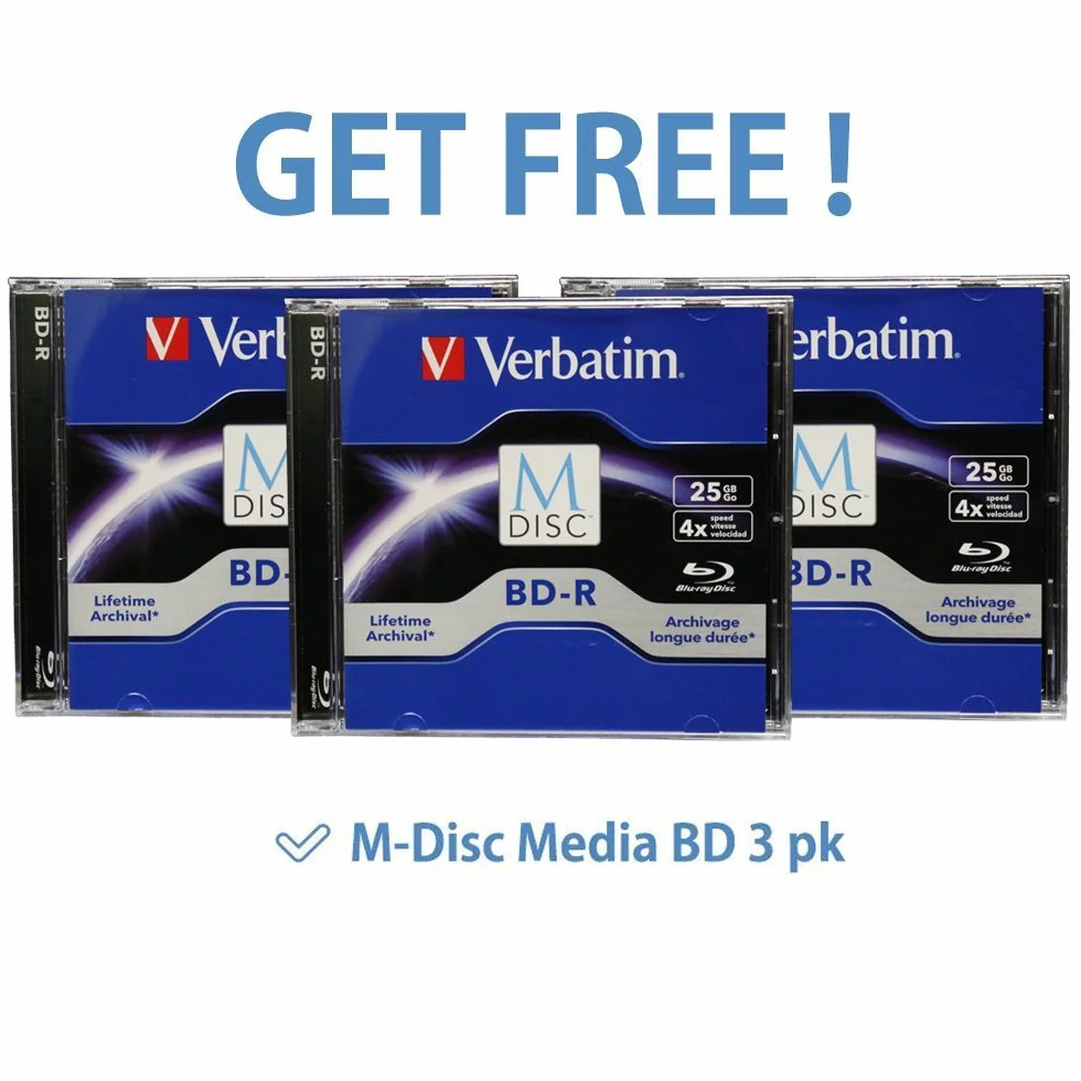 LG 16X Blu-ray Disc M-CD DVD BDXL BD Bluray Burner con 3pk GRATIS Mdisc BD + Cavi e viti di montaggio WH16NS40