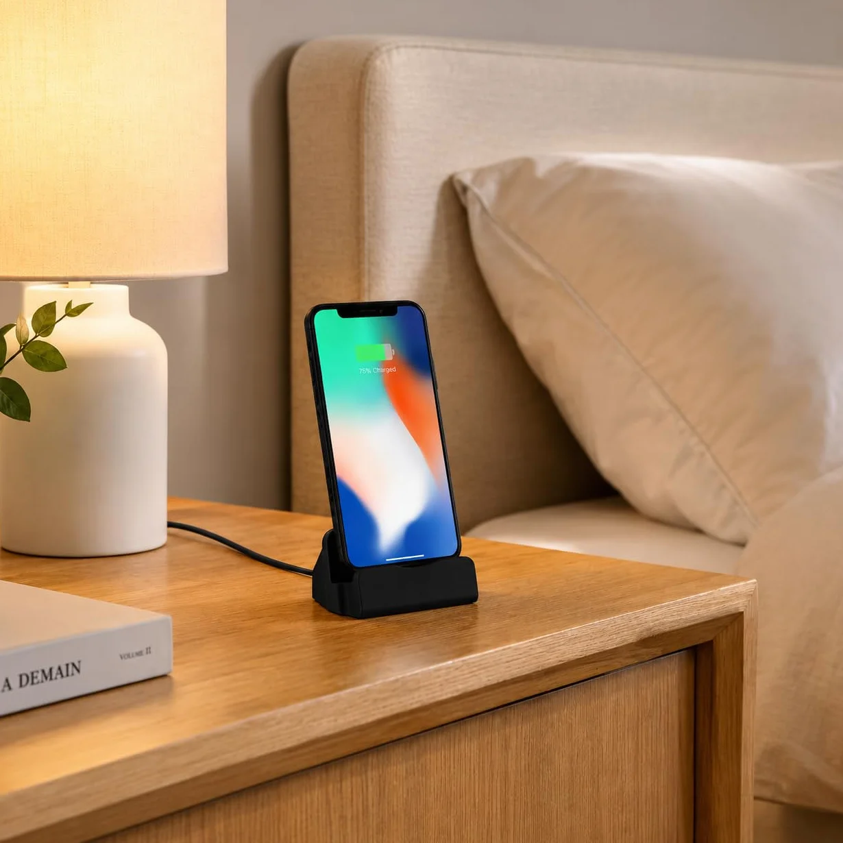 P59CS Bolwins USB Type-C - Docking station con cavo da 1 m - Stazione di ricarica da scrivania - Docking station per smartphone con porta USB-C - Sincronizzazione e ricarica - 5 V - Nero