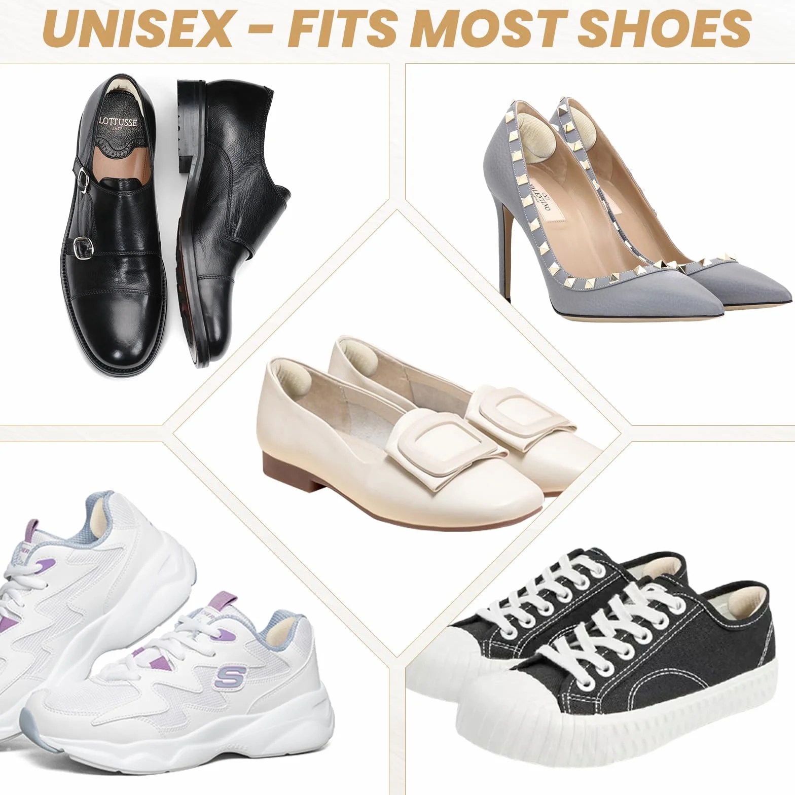 Zorplex 4 Paia Inserti Antiscivolo autoadesivi per Scarpe, Proteggi Tallone Morbidi, Ridurre Sfregamenti e Vesciche