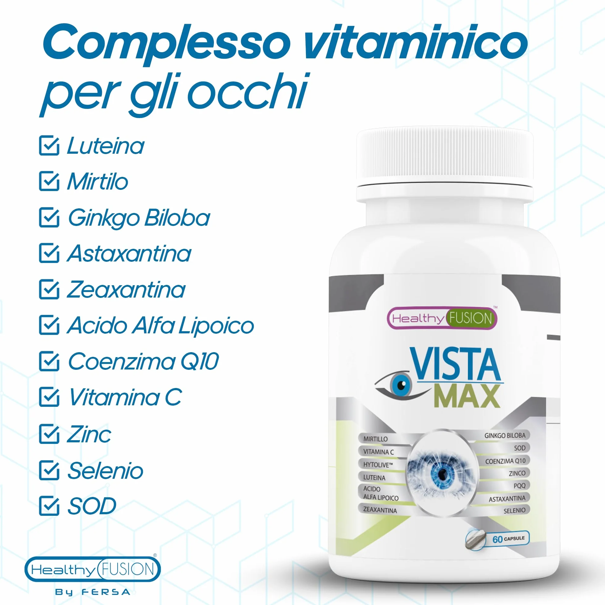 Integratore Occhi Luteina Zeaxantina 60 Capsule Protettore Visione
