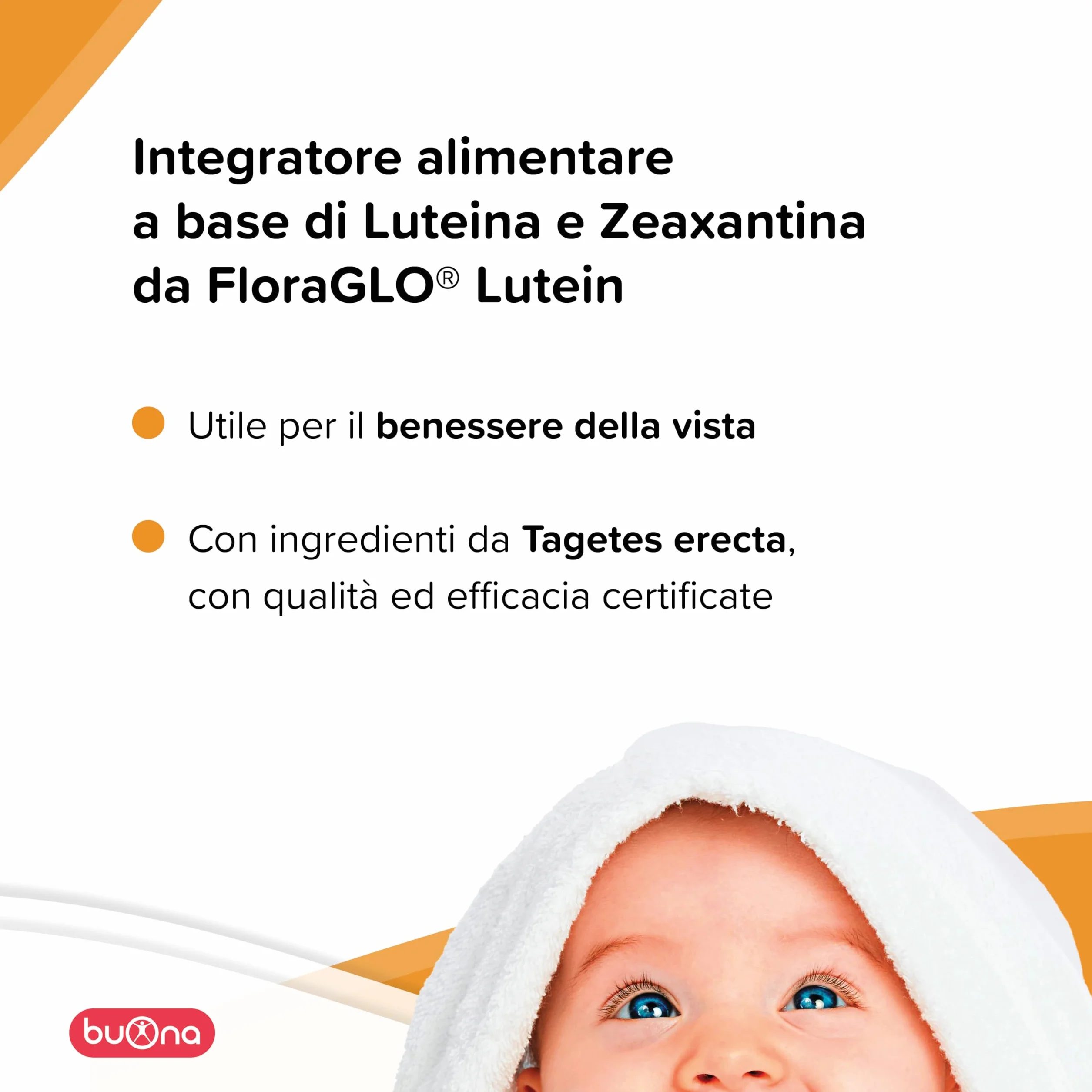 BuonaLux Gocce 6,5ml Integratore Alimentare Occhi Bambini Luteina Zeaxantina FloraGLO® Antiossidanti Senza Glutine Lattosio Made in Italy