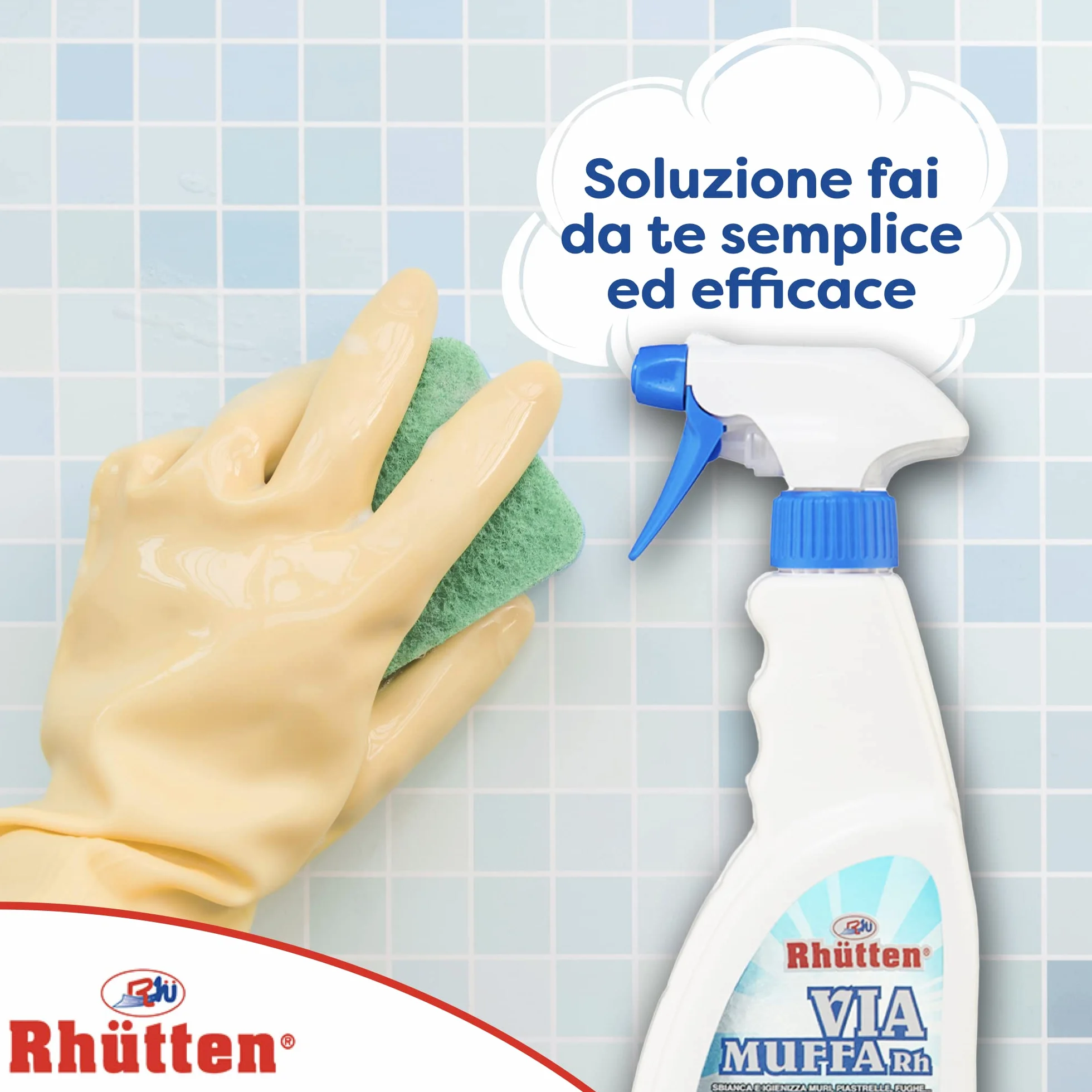 Via Muffa Rh Sbiancante Igienizzante Pareti Guarnizioni Sanitari Fughe Piastrelle 750ml