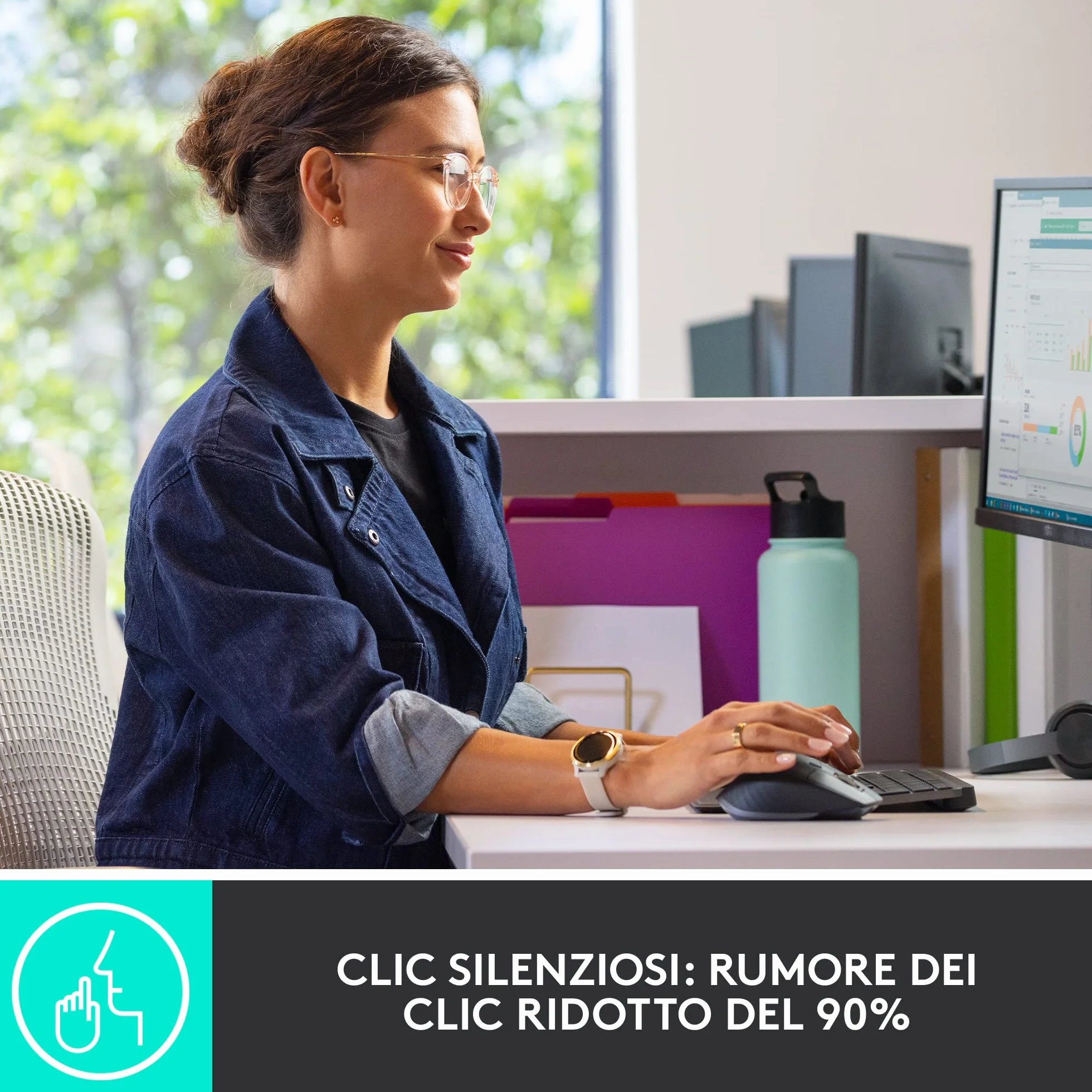 Logitech MX Keys Combo for Business | Gen 2, Tastiera e Mouse Wireless Full Size, con Poggiapolsi, Bluetooth , Logi Bolt, Clic Silenziosi, Windows/Mac/Chrome/Linux, Italiano QWERTY - Grigio