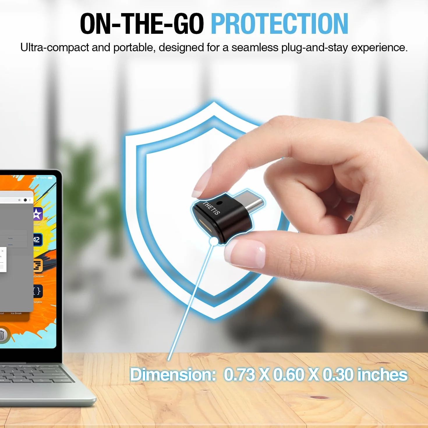 Thetis Nano-C FIDO2 Security Key Hardware Passkey Dispositivo con USB Tipo C, TOTP/HOTP, FIDO2.0 Autenticazione a due fattori 2FA MFA, funziona con Windows/Mac/iOS/Android/Linux/Gmail/Facebook/GitHub