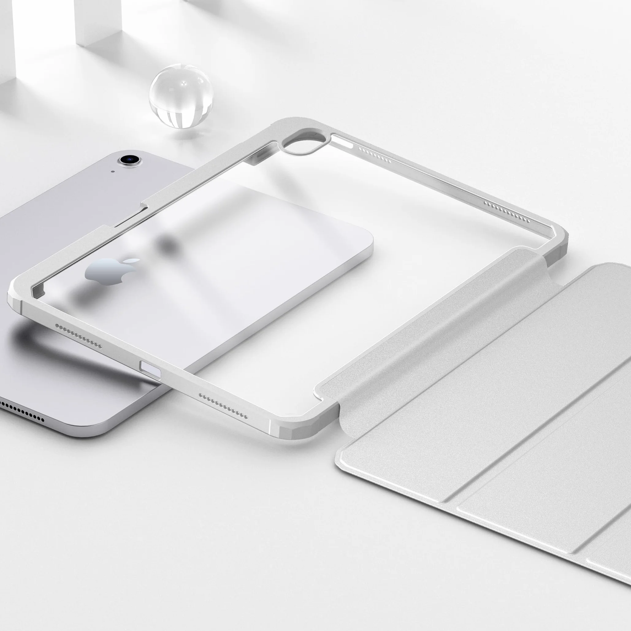 CACOE Custodia Trasparente con Portapenne per iPad 11a Gen (2025) 11" e iPad 10a Gen (2022) 10.9", Argento