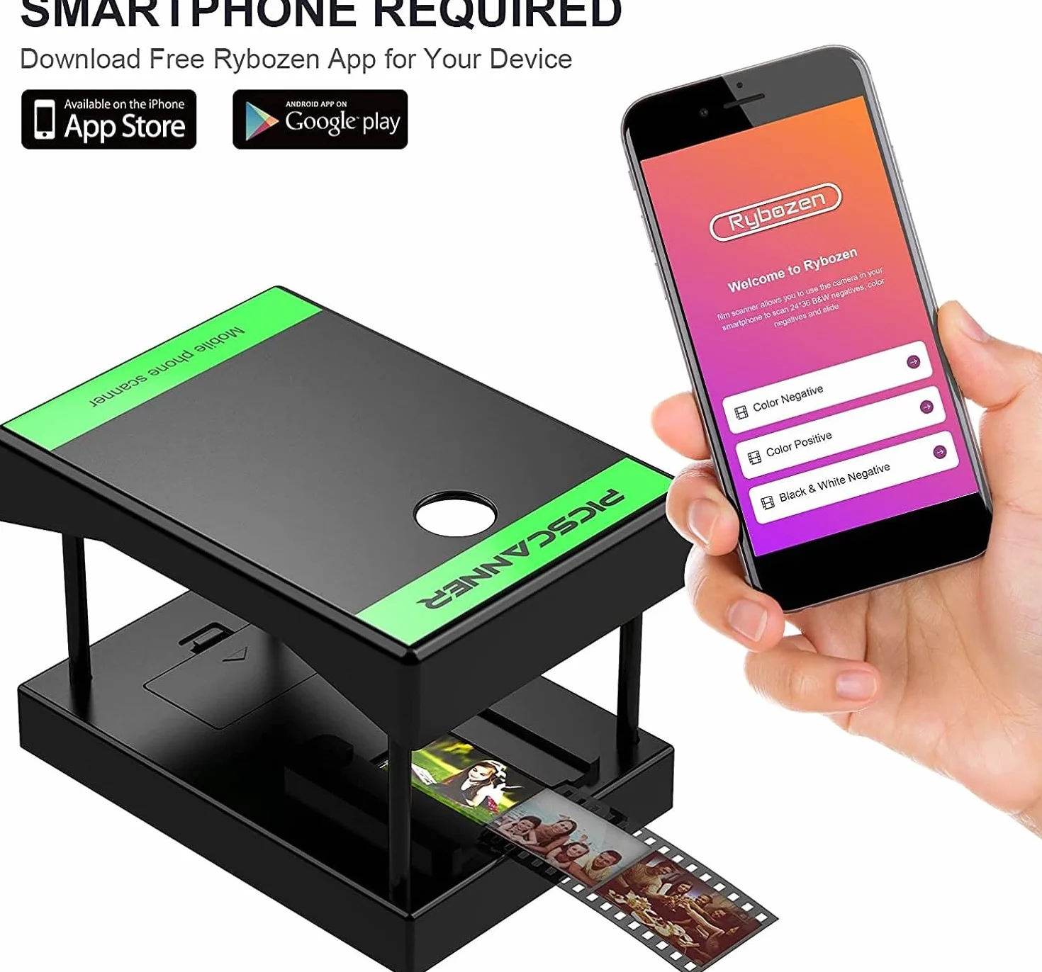 Mobile Film Scanner, Scanner diapositive e negativi, Scanner diapositive, Scanner foto, Digitalizzare diapositive e negativi a casa utilizzando lo smartphone, Conversione pellicole a colori da 35mm