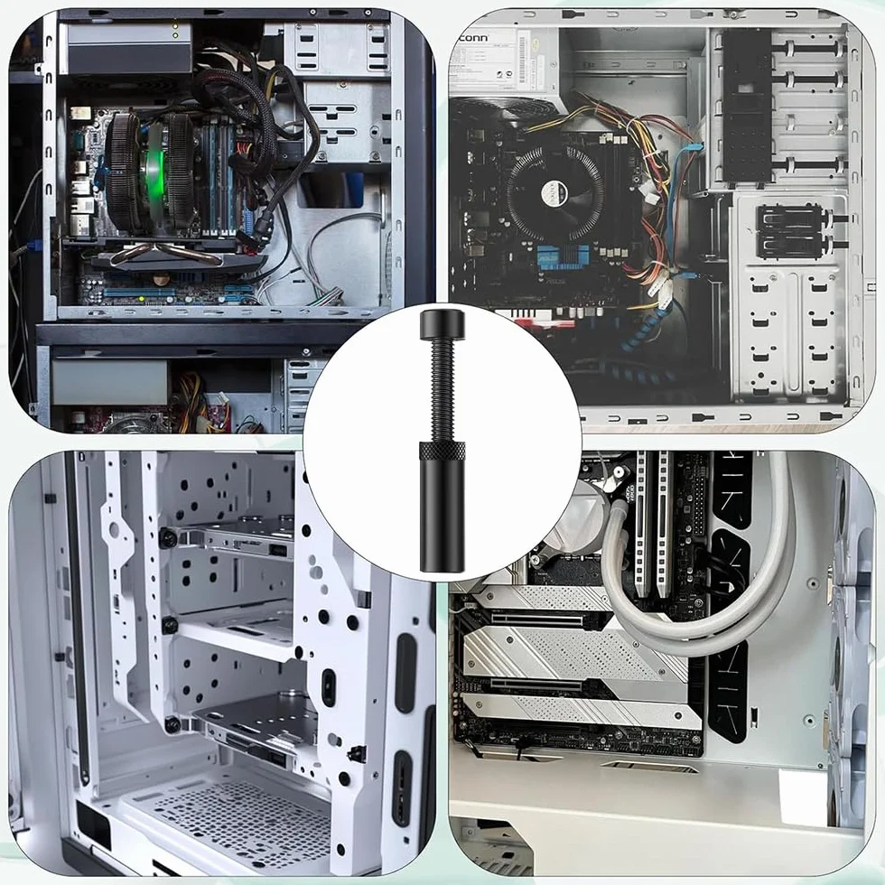 Staffa di Supporto per GPU Regolabile 49-80 mm in Lega di Alluminio Base Magnetica per Schede Grafiche 4080 Super Nero