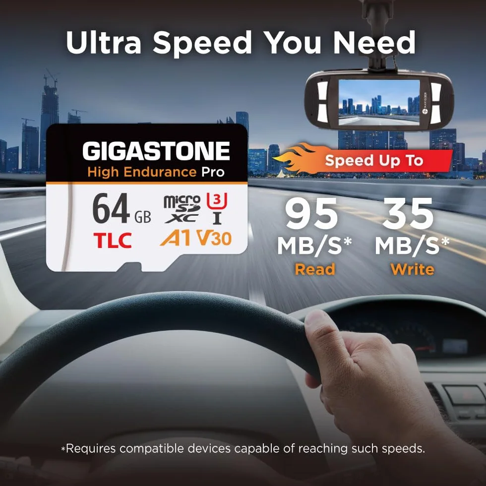 Recupero dati gratuito per 5 anni: Dash Cam: scheda Micro SD da 64 GB, TLC High Endurance Pro, velocità fino a 95 MB/s, compatibile con Redtiger, Rove, Viofo, Vantrue, Pruveeo, Arifayz, MicroSDXC