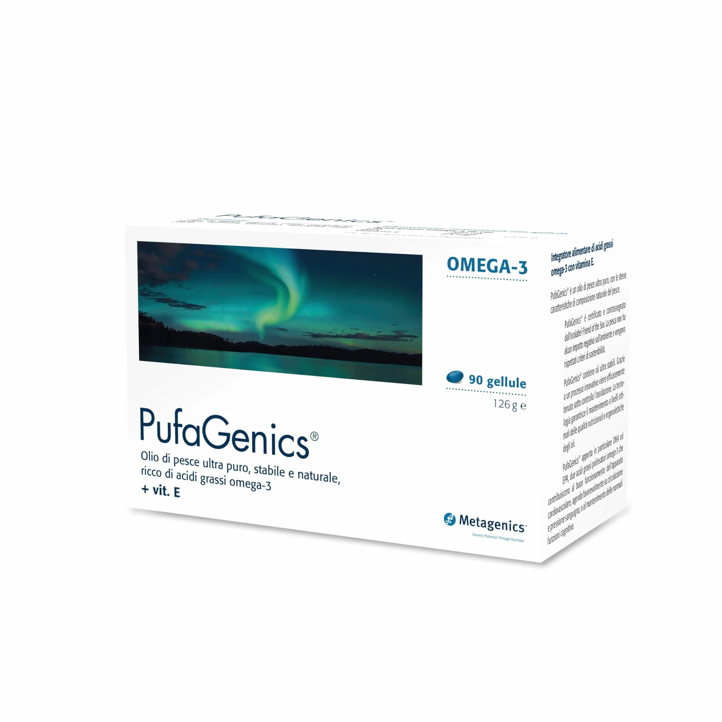 Metagenics PufaGenics Omega 3 Integratore Alimentare Olio di Pesce 90 Gellule