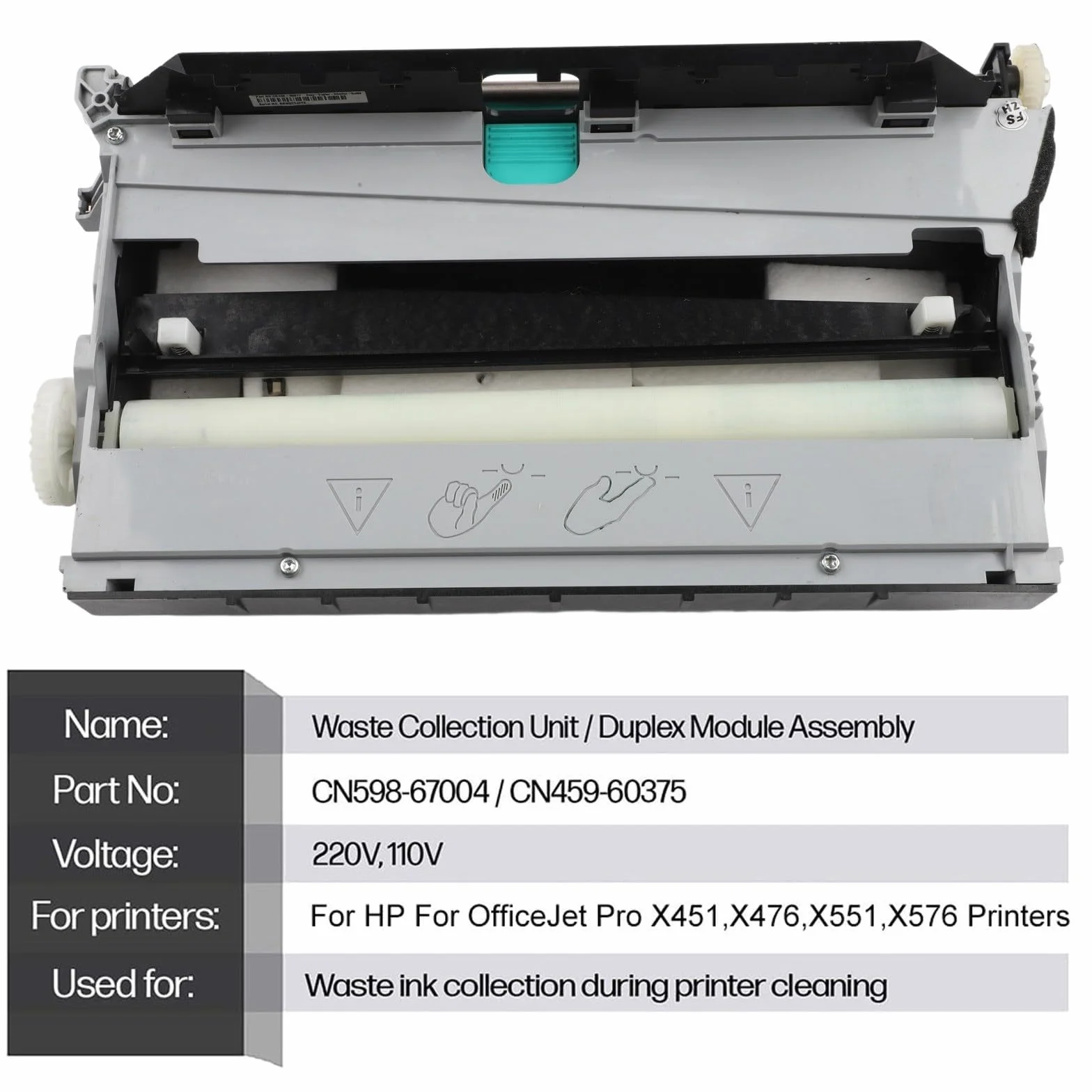 CN598-67004 Unità di raccolta dell'inchiostro residuo del gruppo del modulo di stampa per stampanti HP Pro e PageWide, unità di raccolta del contenitore della carta di scarto della stampante