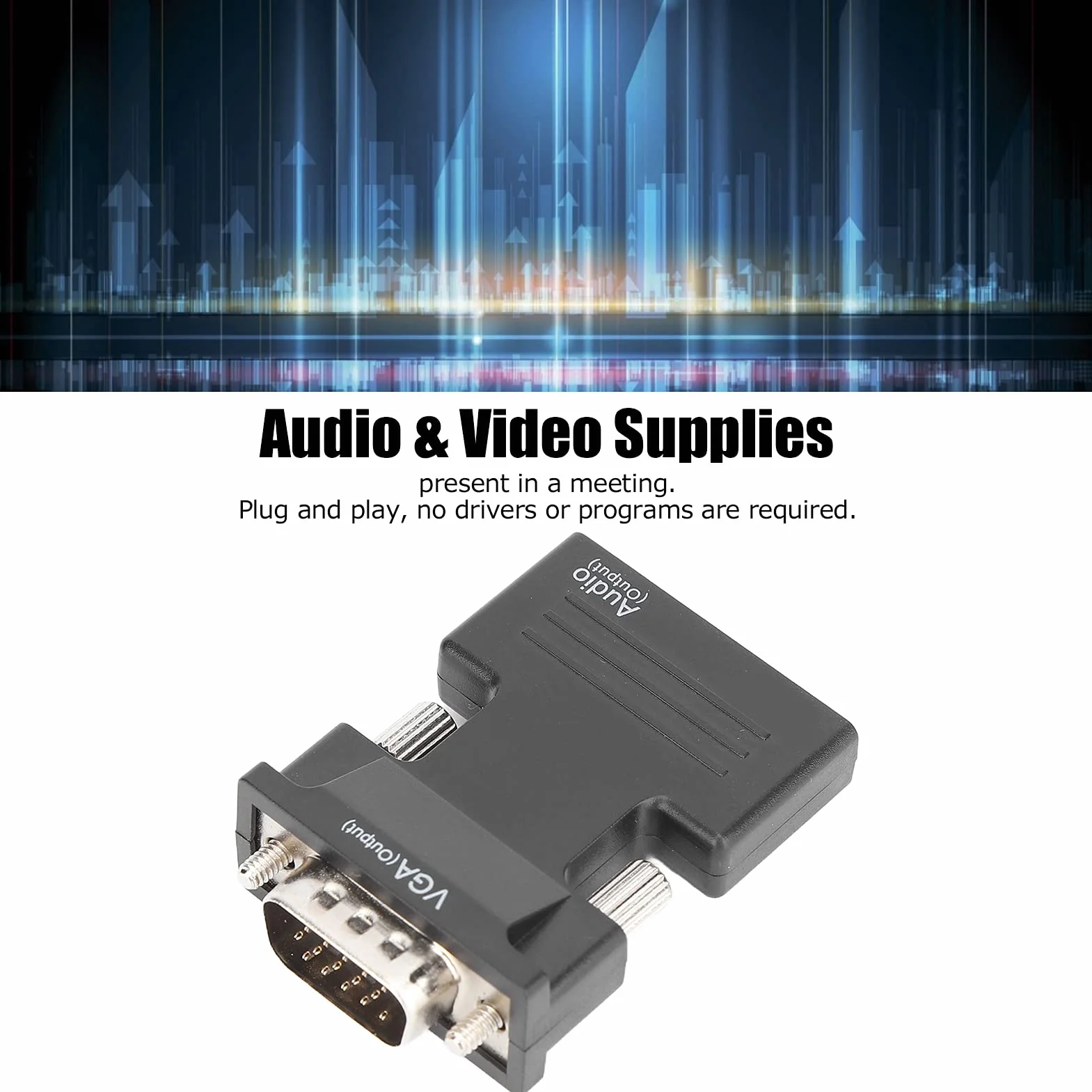 Adattatore HDMI a VGA con Audio 1080P per PC, Laptop, Monitor, Proiettore - Plug and Play Compatibile 10 e 11