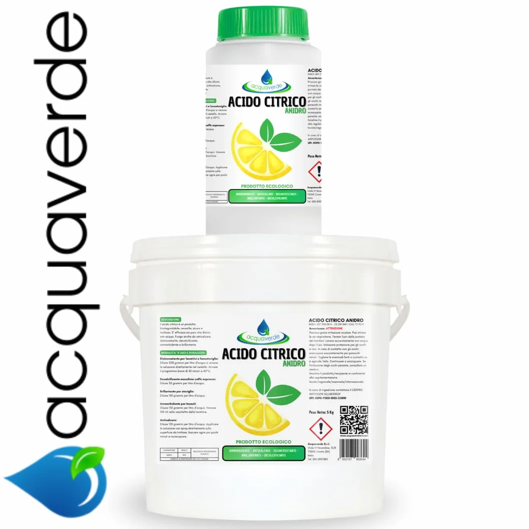 Acido Citrico in Polvere 100% Puro 1 kg - Anticalcare, Disincrostante per Pulizia Casa