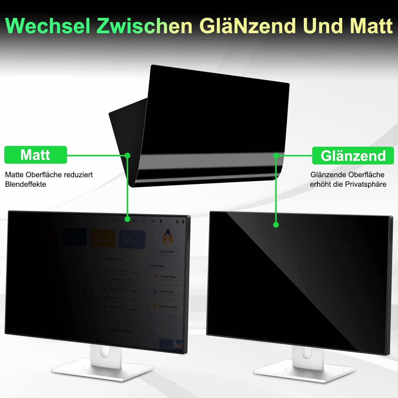 Filtro privacy magnetico per schermo da 24 pollici, rapporto di aspetto 16:9, antiriflesso, anti-luce blu 24", pellicola protettiva per la privacy, schermo rimovibile per computer monitor