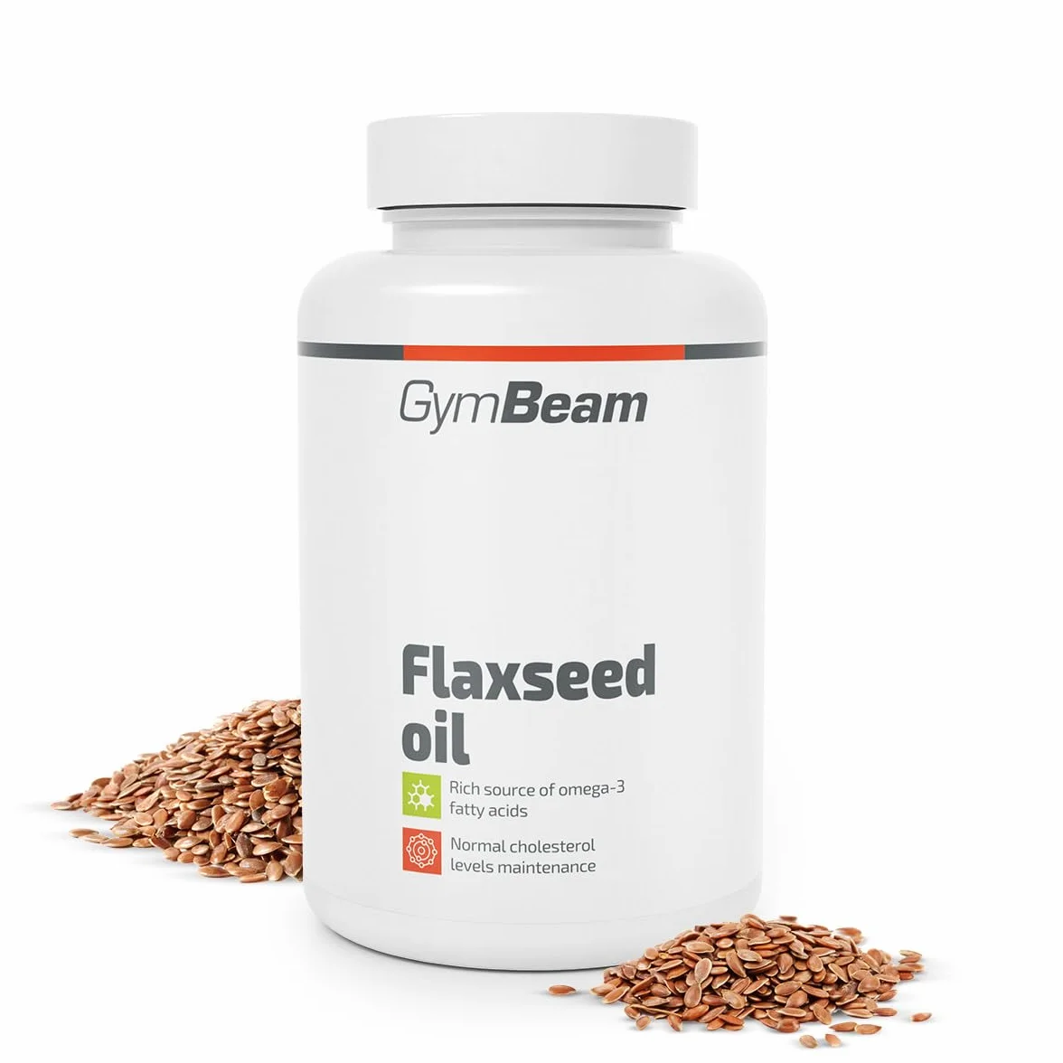 GymBeam Olio di Semi di Lino 2000 mg Capsule Omega 3 6 9 Vitamina E Flaxseed Oil