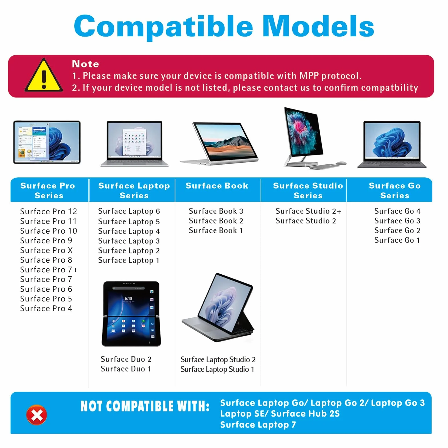 Milikilo Penna stilo per Microsoft Surface Pro11/10/9/8/X/7+/6/5/4/3/Surface 3, Surface Go 3/2/1, Surface Laptop/Studio/Book 4/3/2/1 con pulsante laterale gomma, rifiuto palmo, funzione inclinazione