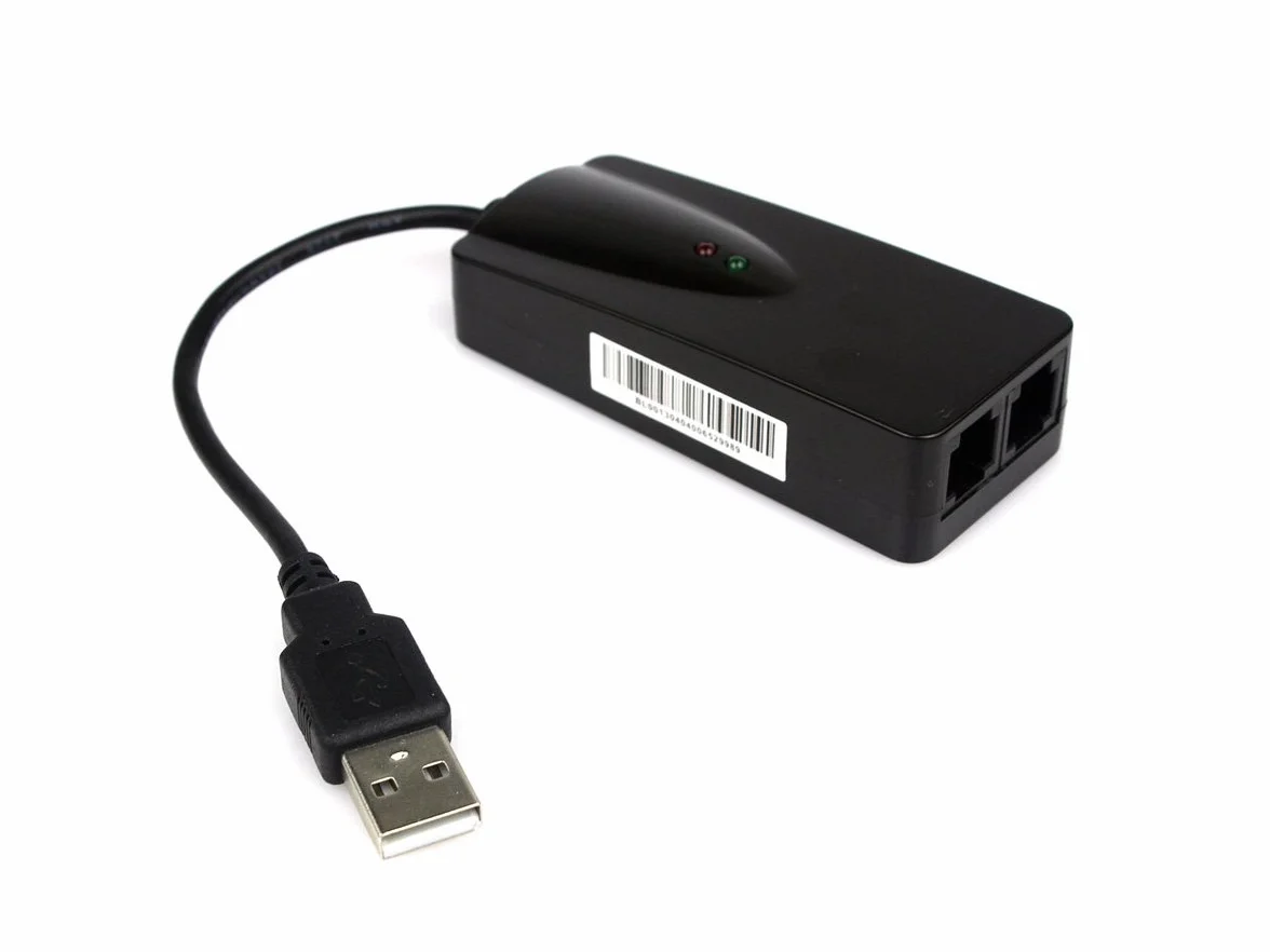 KALEA-INFORMATIQUE Adattatore fax modem 56K su porta USB con due prese RJ11. Chipset CONEXANT