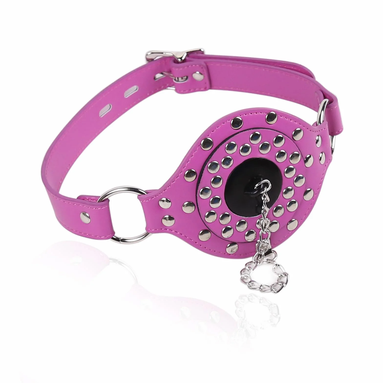 Bavaglio Per Bocca In Finta Pelle Rivetto Plug Apribile SM Ball Gag Bondage