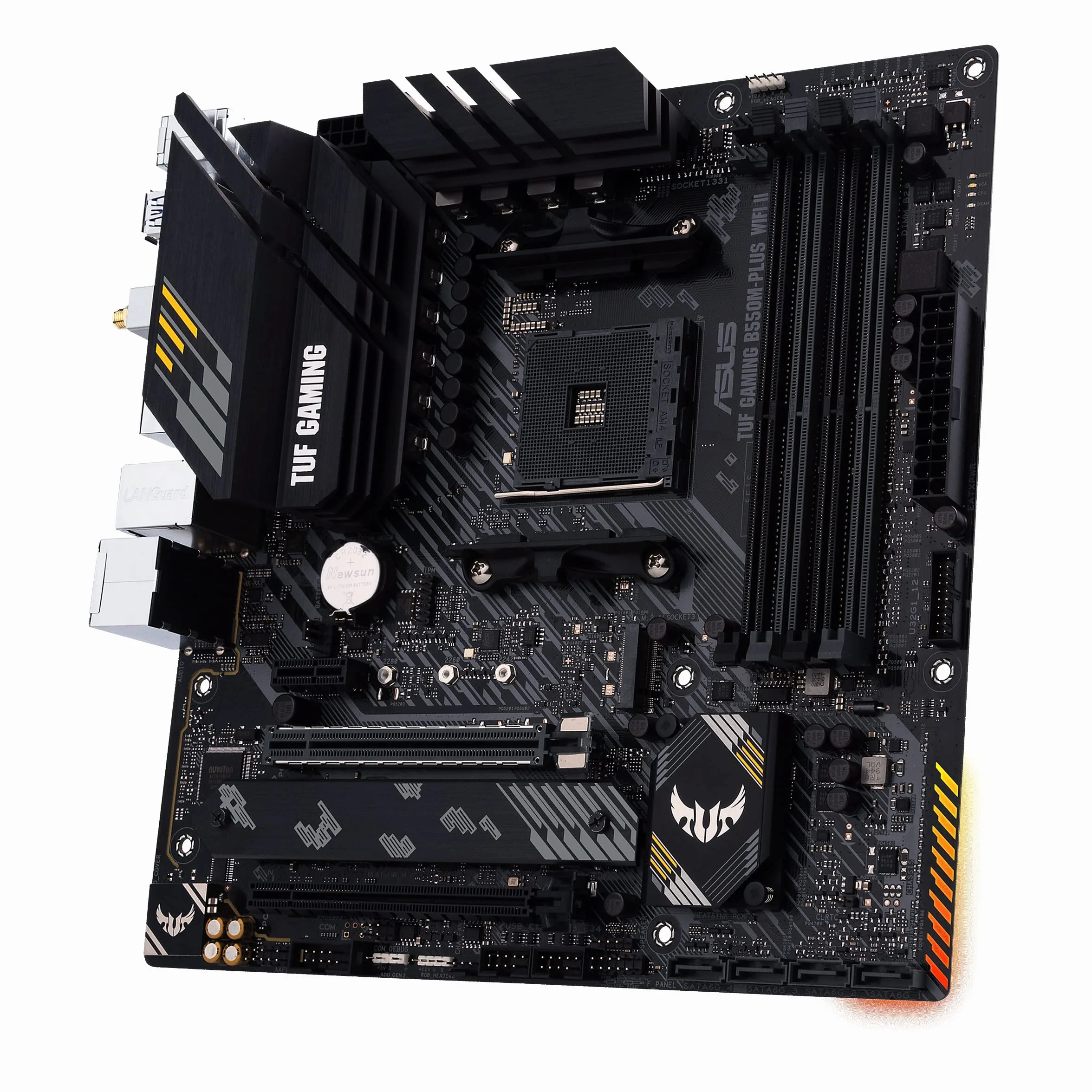 ASUS TUF Gaming B550M-PLUS WiFi II, Scheda Madre Gaming AMD microATX, Socket AM4, DDR4, PCI 4.0, LAN Realtek 2.5Gb, WiFi 6 (802.11ax), 2 M.2, 4 SATA 6GB/s, 2 USB 3.2 Gen 2, Aura Sync RGB, Nero