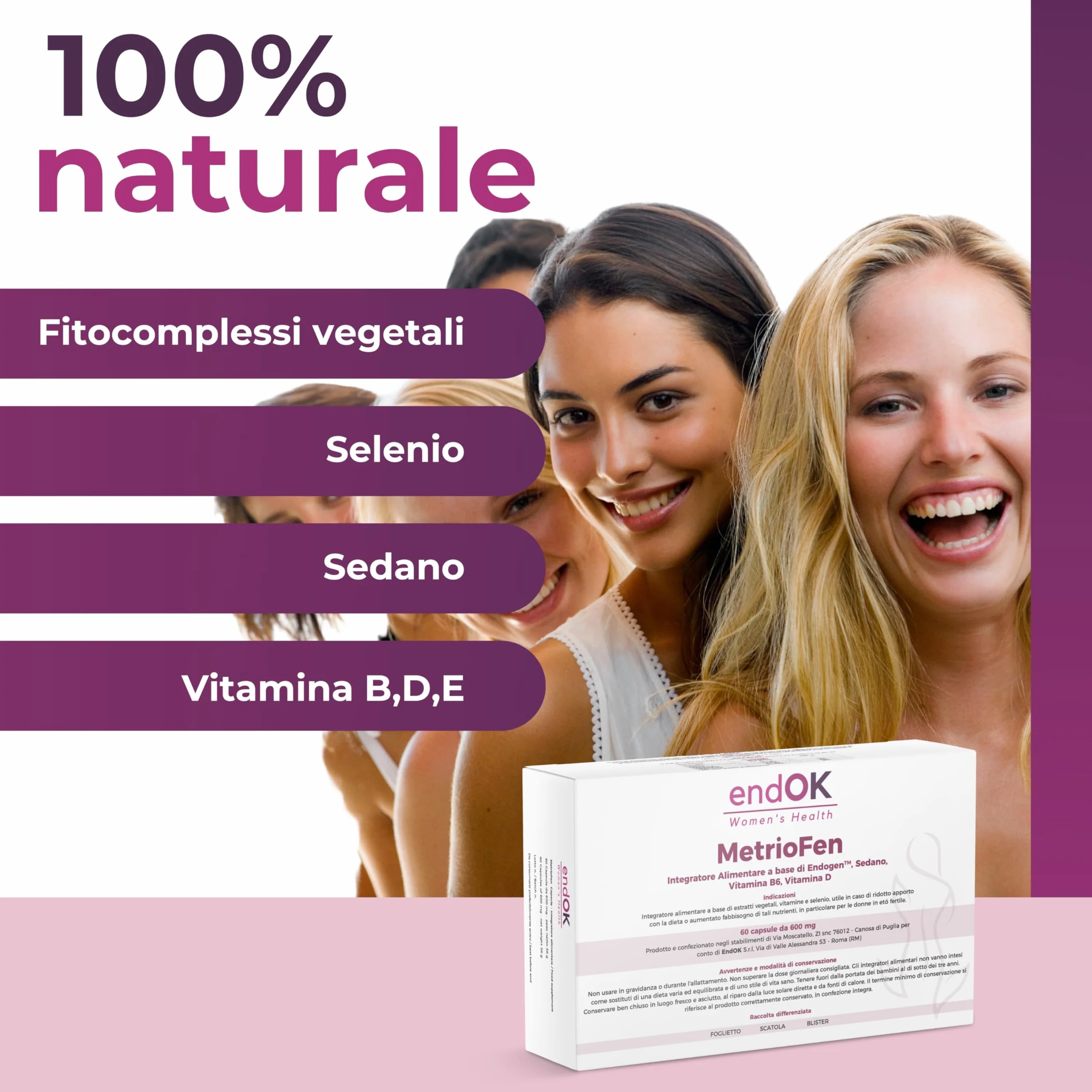 MetrioFen Integratore Equilibrio Ormonale Femminile con EndoGen Vitamina B6 D E Selenio Fertilità Ciclo Mestruale
