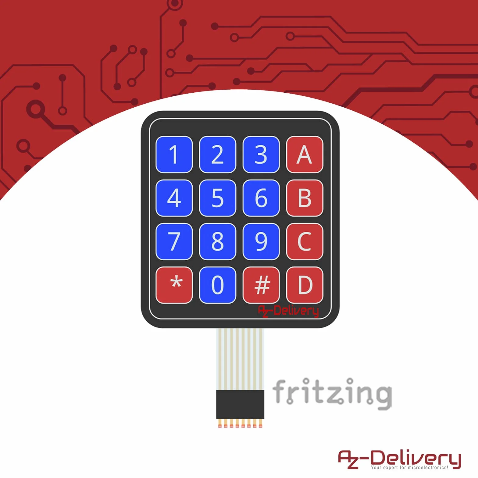 AZDelivery 4x4 Matrix Array Keypad Tastiera compatibile con Arduino