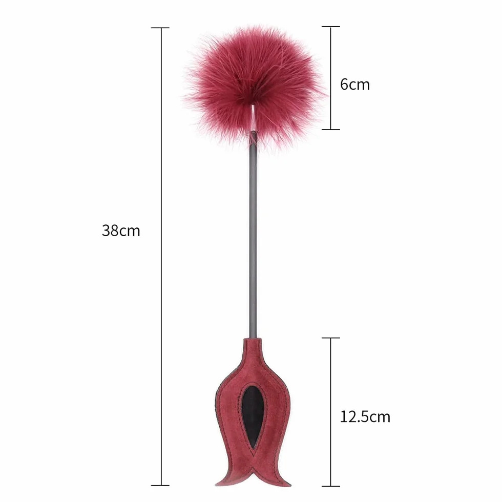 Piuma Solletico Massager a Frusta per Giochi di Coppia (Nero Rosso)