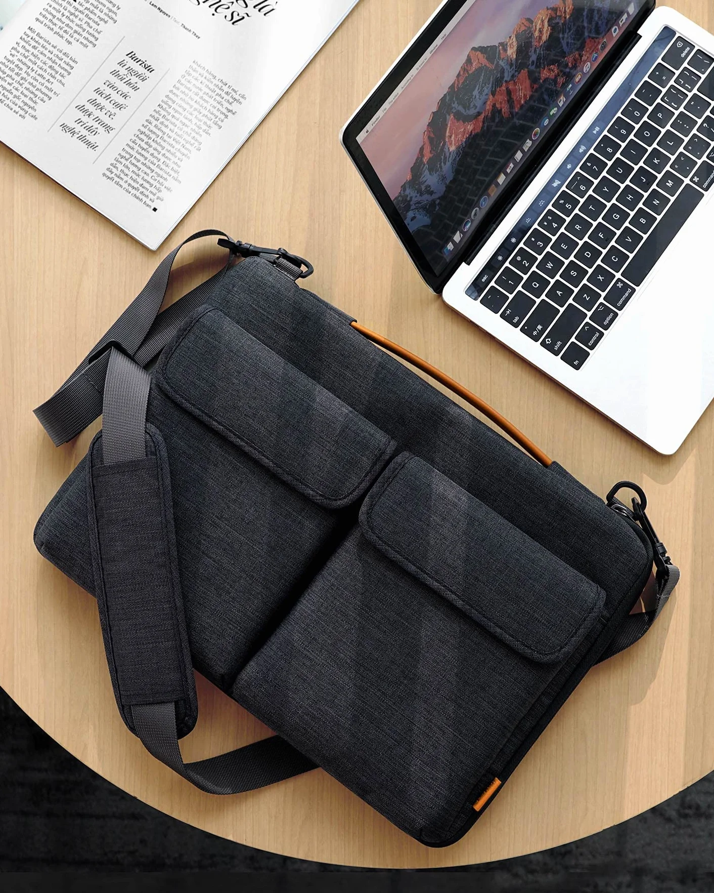 Inateck 360° Protezione Custodia Borsa Compatibile con 14 MacBook M5/M4/M3/M2/M1 Pro/Max 2025-2021,Macbook Air 13 M4 2025, M3/M2/M1 2012-2024, MacBook Pro 13 2012-2022, Custodia per PC Messenger Bag