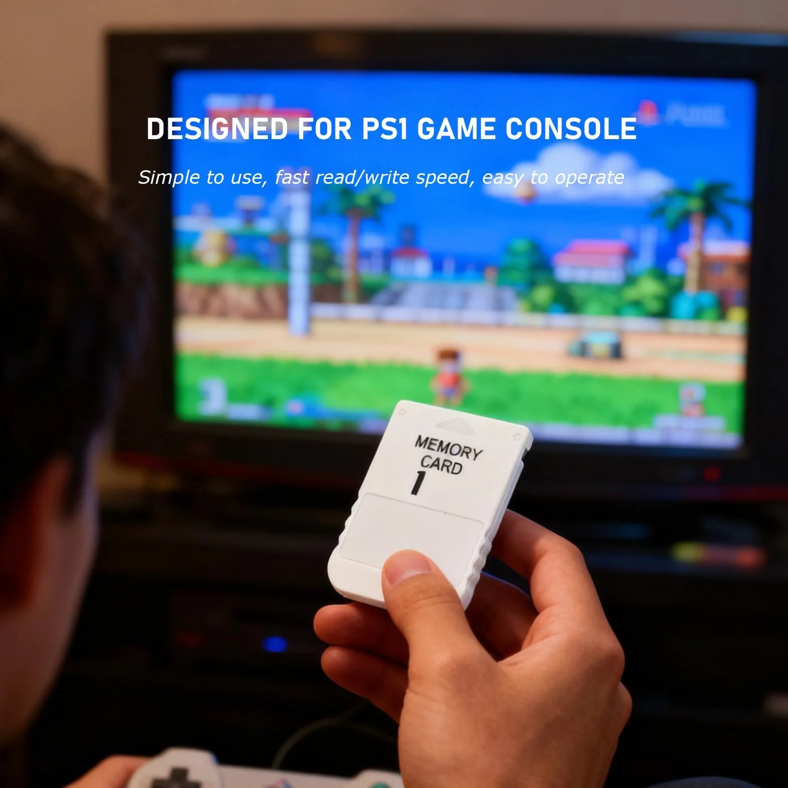 Per la Scheda di Memoria, Scheda di Memoria con Console Per Videogiochi Ad Alta velocità 1 Compatibile con PS 1 Classic Game Systems (1 pezzo)