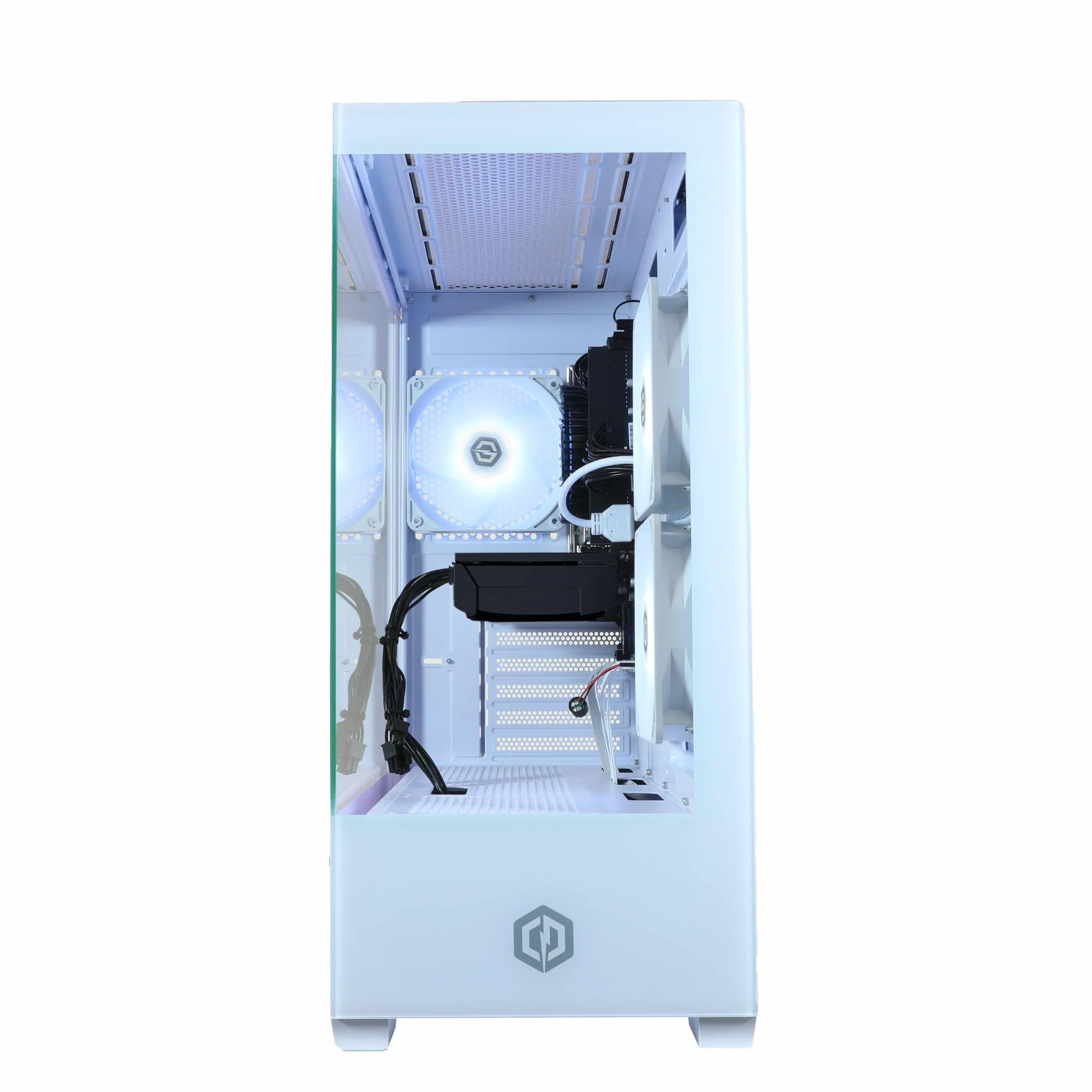 CyberpowerPC Wyvern Gaming PC - AMD Ryzen 7 8700F, Nvidia RTX 5060 Ti 8GB, 16GB RAM, 1TB NVMe SSD, 650W 80+ PSU, Wi-Fi, Windows 11, Prism Panoramic RGB White
