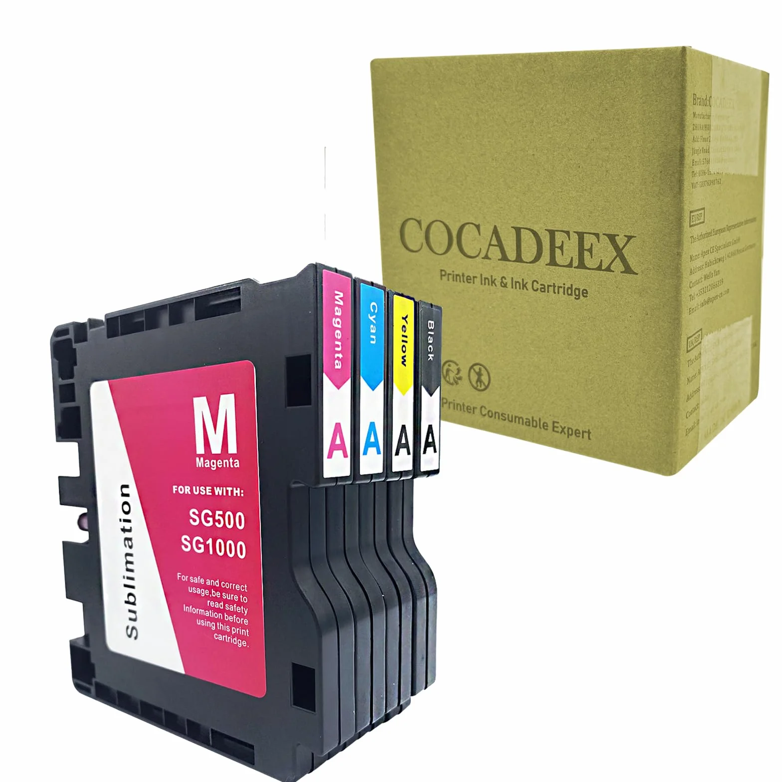 Cartucce d'inchiostro a sublimazione con chip compatibili con stampante Sawgrass Virtuoso SG500 SG1000 (versione B)
