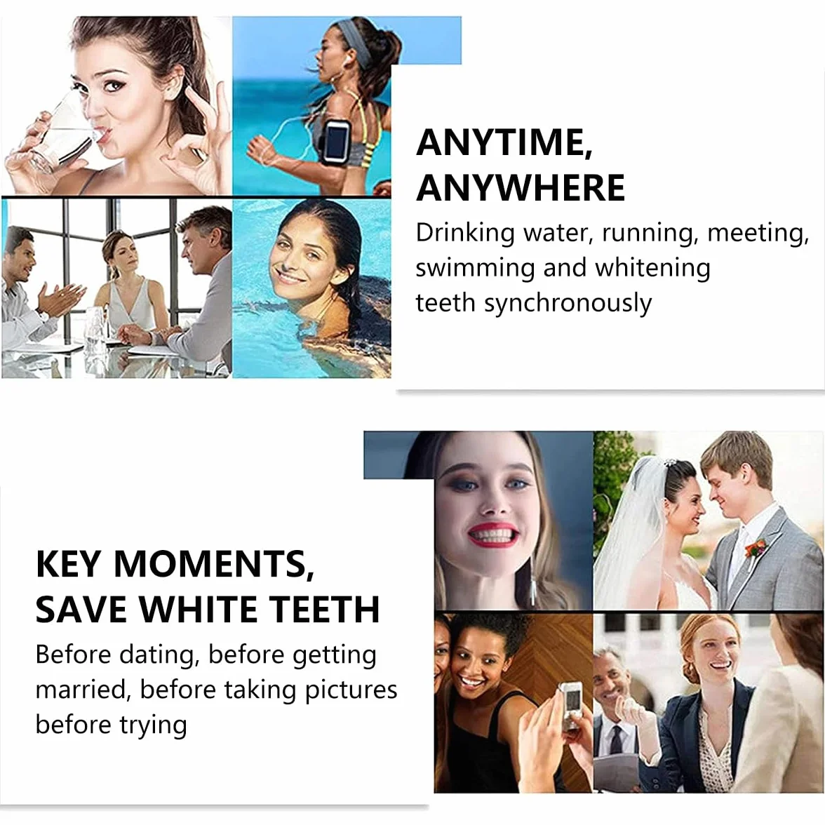 Denti Finti Temporanei Clip Superiore e Inferiore, Protesi Cosmetica in Silicone per Coprire Denti Mancanti