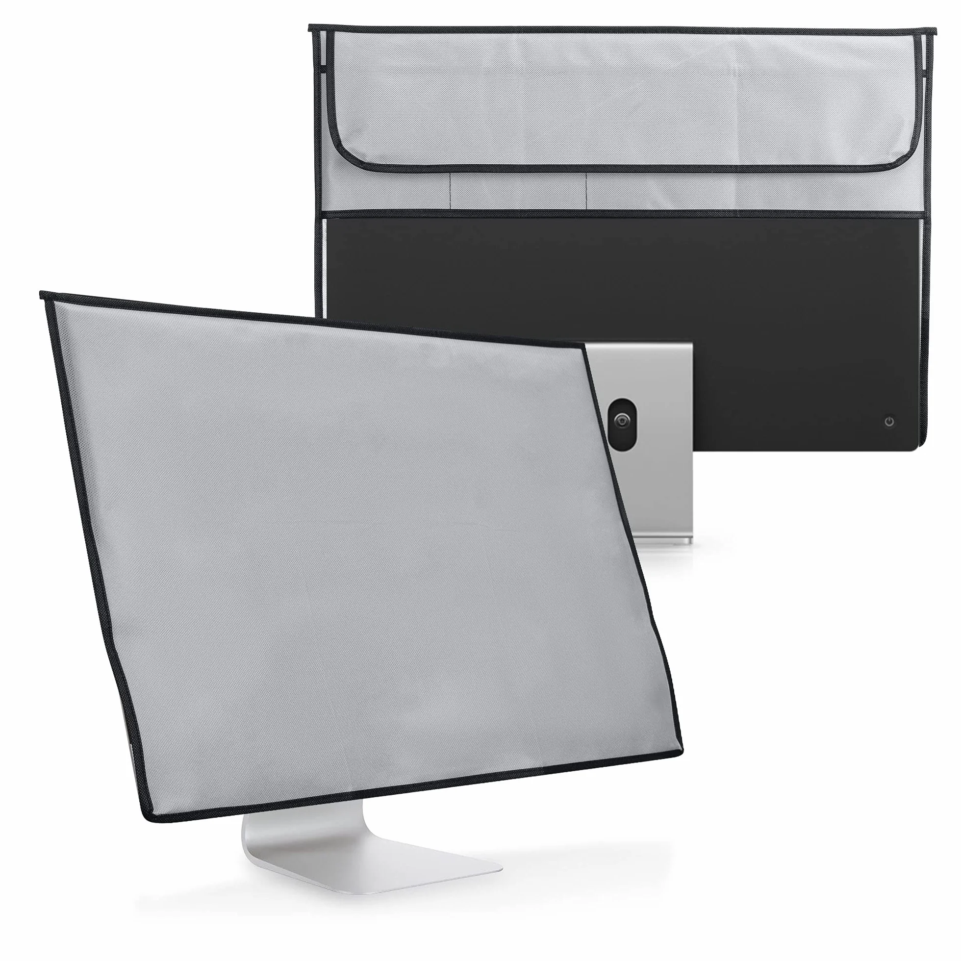 kwmobile Custodia 4in1 Compatibile con Apple iMac 24" - Fodero Monitor, Case Tastiera, Cover Magic Mouse e Porta-Cavi - grigio chiaro