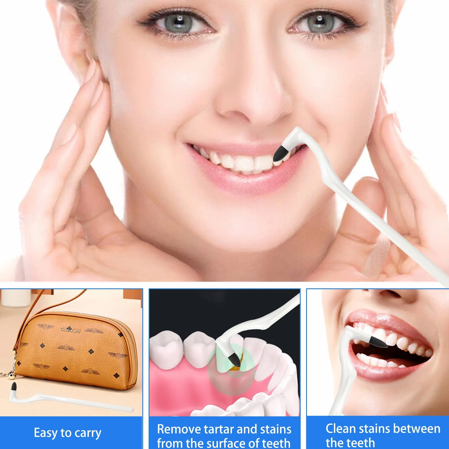 Smacchiatore Denti Professionale 4 Pezzi, Rimozione Tartaro per Caffè Tè Tabacco