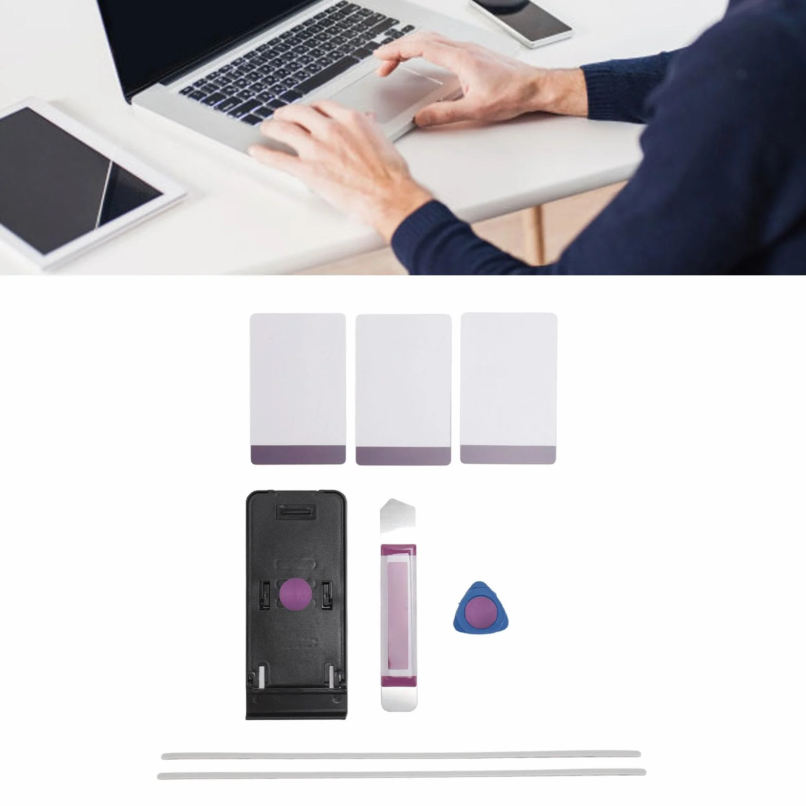Strisce Piedini Paraurti Antiscivolo da 2 Pezzi, Strisce Piedini in Gomma con Kit di Strumenti di Installazione, Strisce Piedini di Ricambio per Book 1/2/3, Laptop da 13