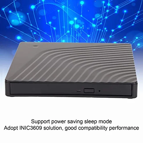 Scatola per Unità Esterna, Custodia per Unità Ottica Esterna Rimovibile, Custodia per Unità Ottica per Laptop USB3.0/USB2.0 5 Gbps, per Unità DVD RW SATA da 12,7 Mm/9,5 Mm