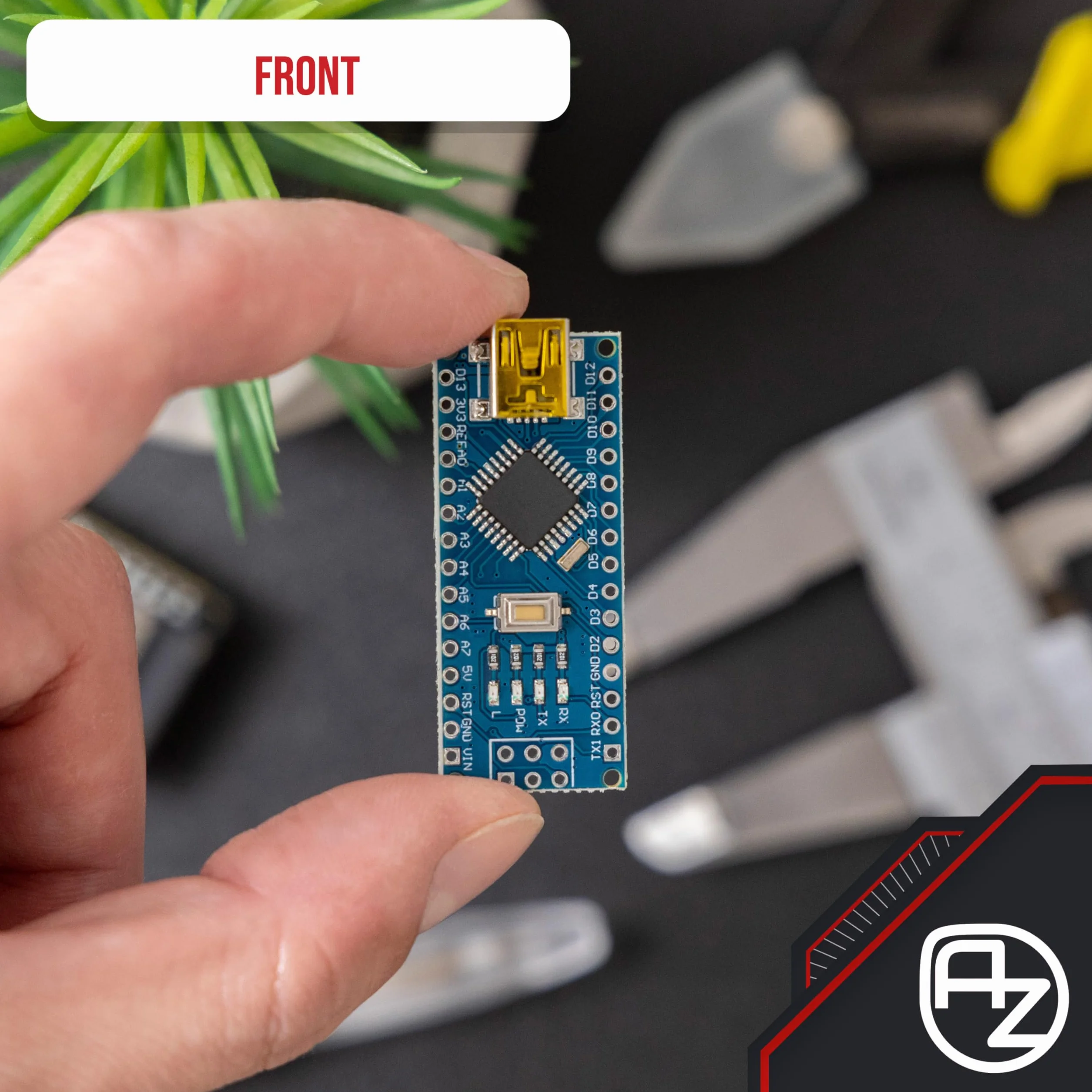 AZDelivery 3 x AZ-NanoV3-Board Mini USB Board ATmega328 5V 16MHz CH340 ATmega328P Micro Controller, CH340G sostituisce FT232RL Incluso E-Book!